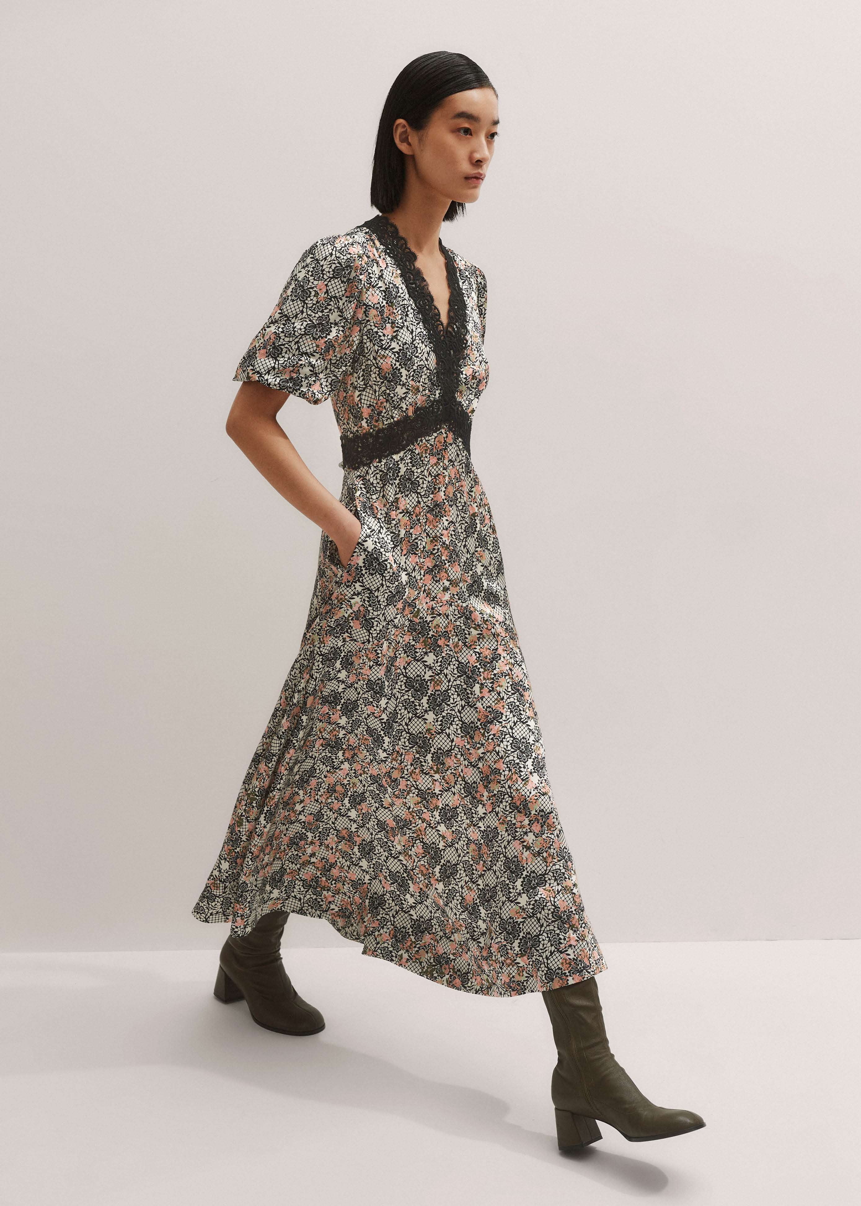 Pouf Sleeve Maxi Dress