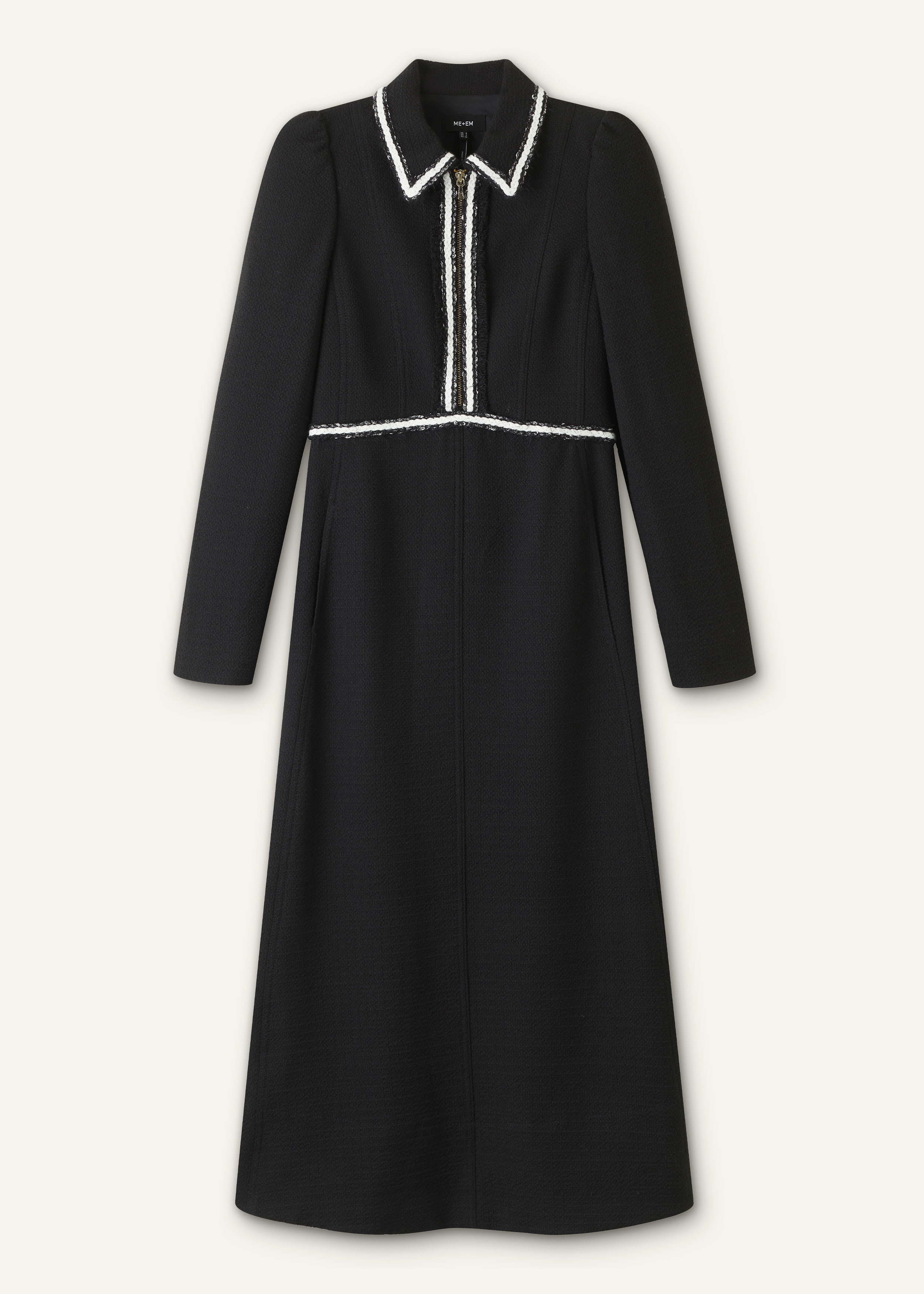 Me+em Textured Midi Shirt Dress - Black