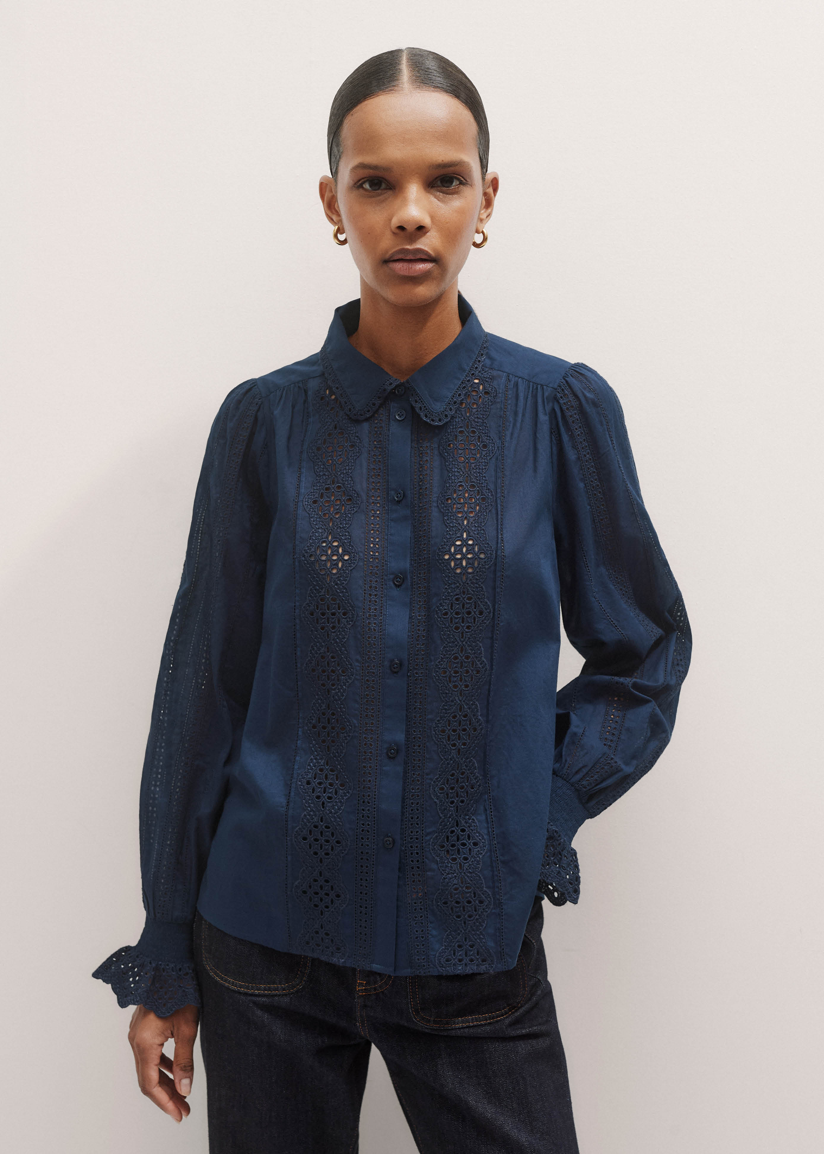 n*）様 Cording Embroidery Detail Cotton Ov Hollow out Custom Pattern Poplin Digltai Printing Cotton