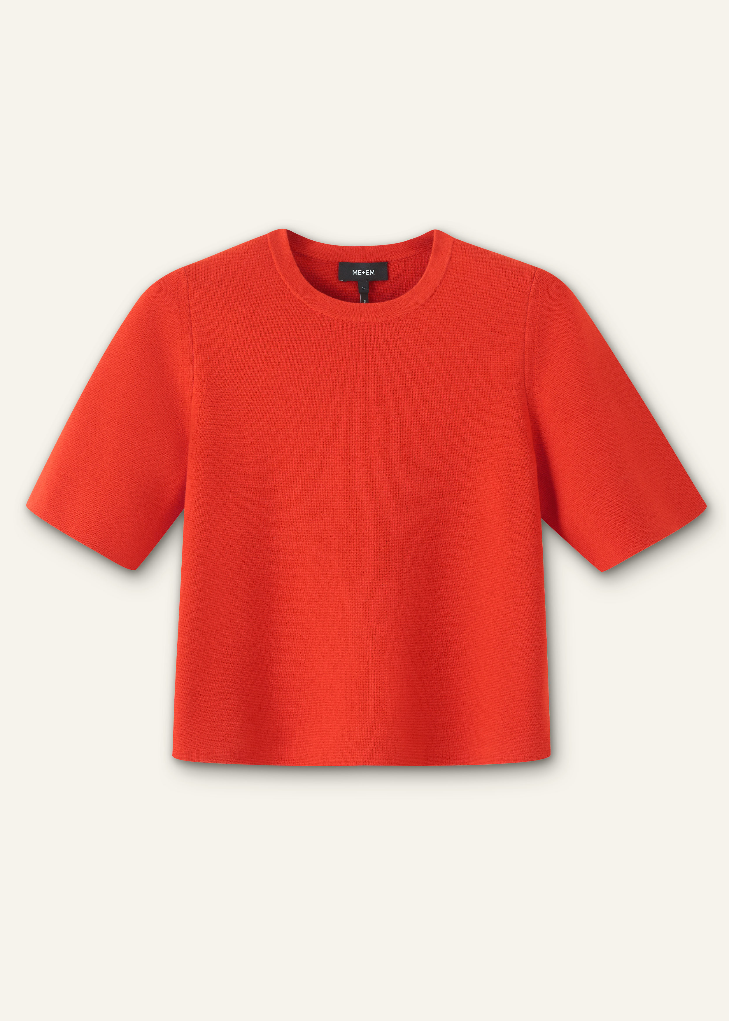 Women's Orange Button-Through Knit Baby Tee | ME+EM