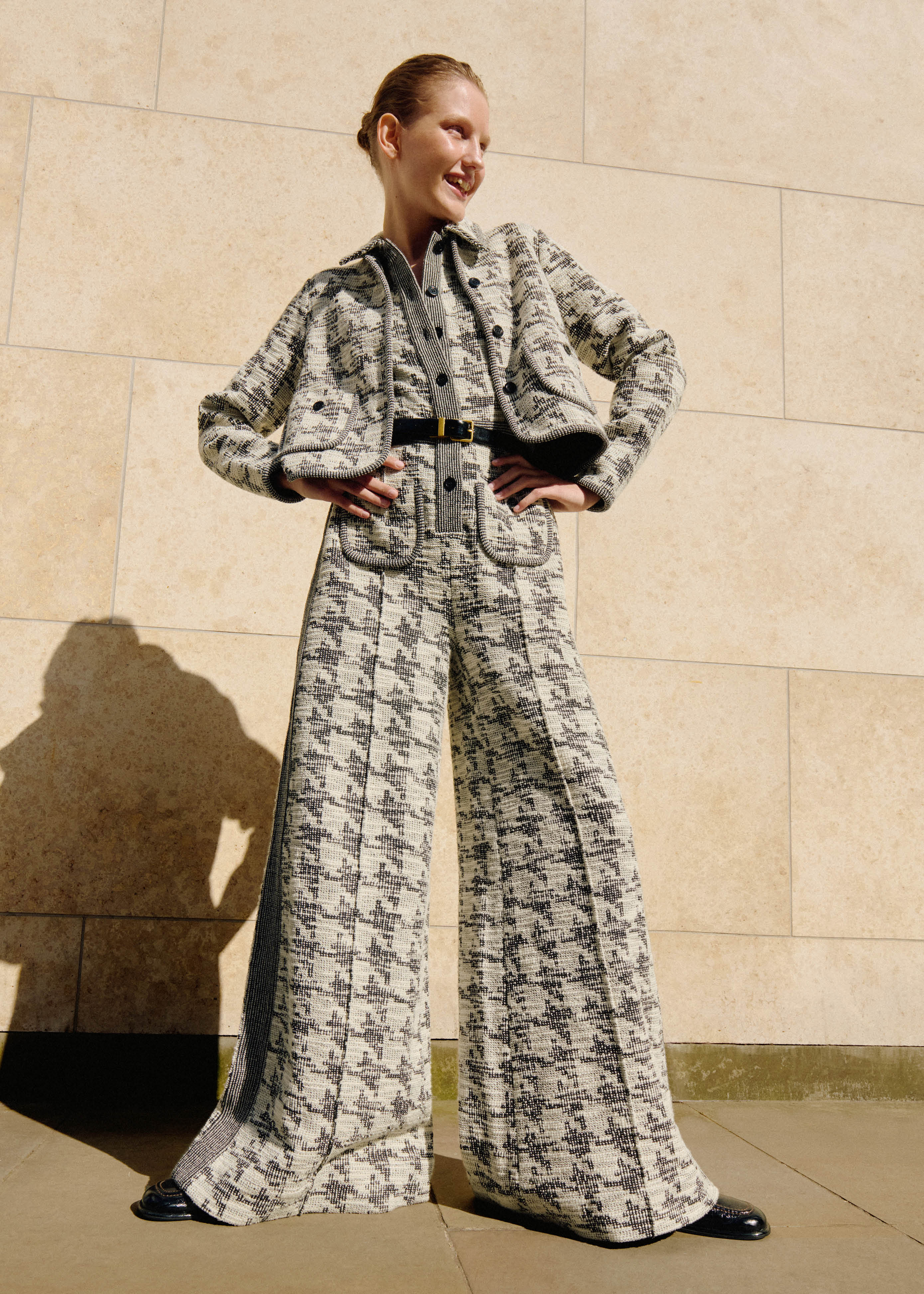 Women's Black Travel Tweed Jumpsuit + Jacket Co-ord | ME+EM