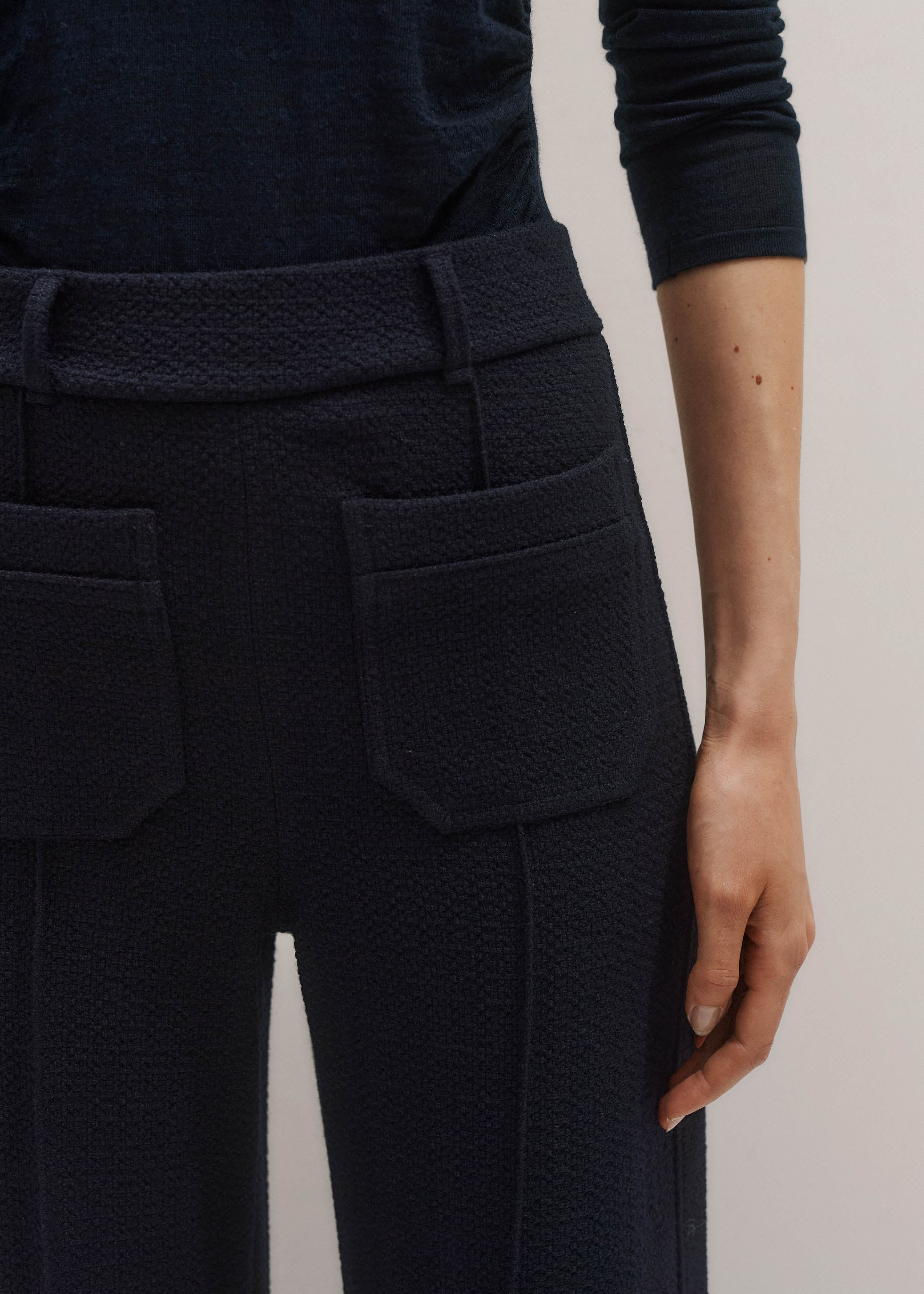 Women's Navy Subtle Flare Pant | ME+EM