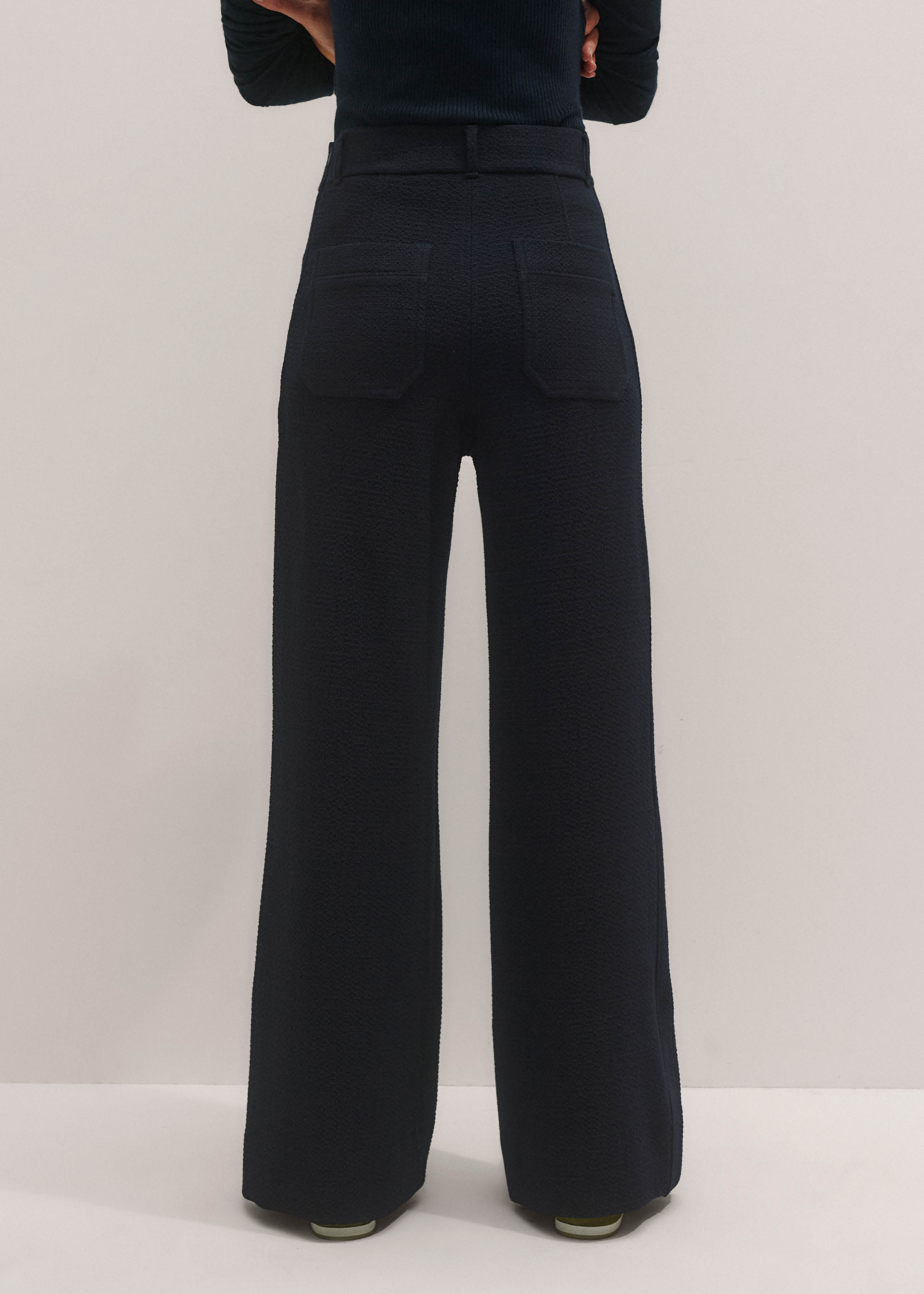 Women's Navy Subtle Flare Pant | ME+EM
