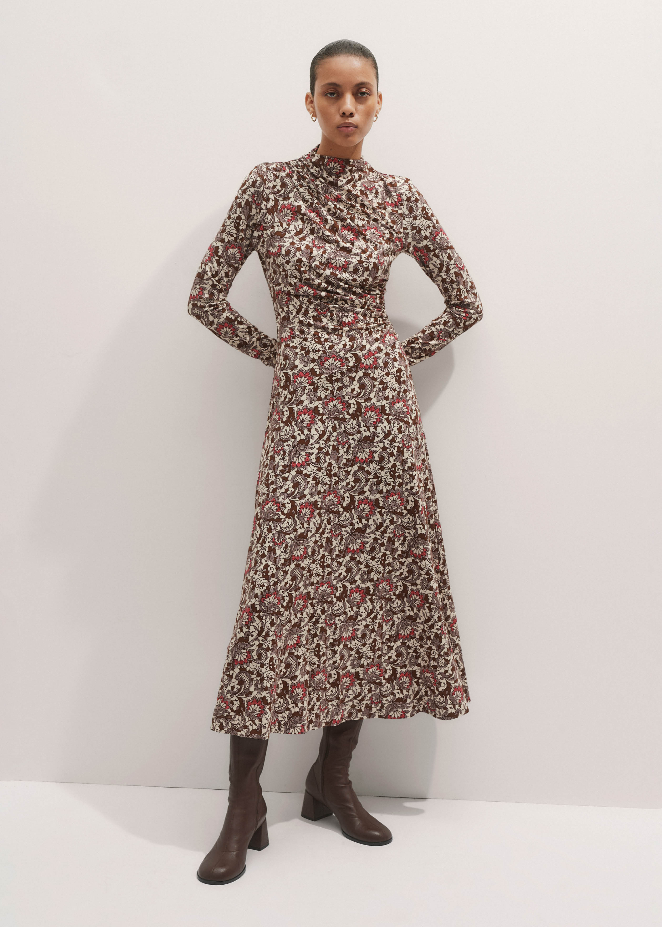what goes well with brown dress shoes Sunflower Brown Mesh Maxi Dress