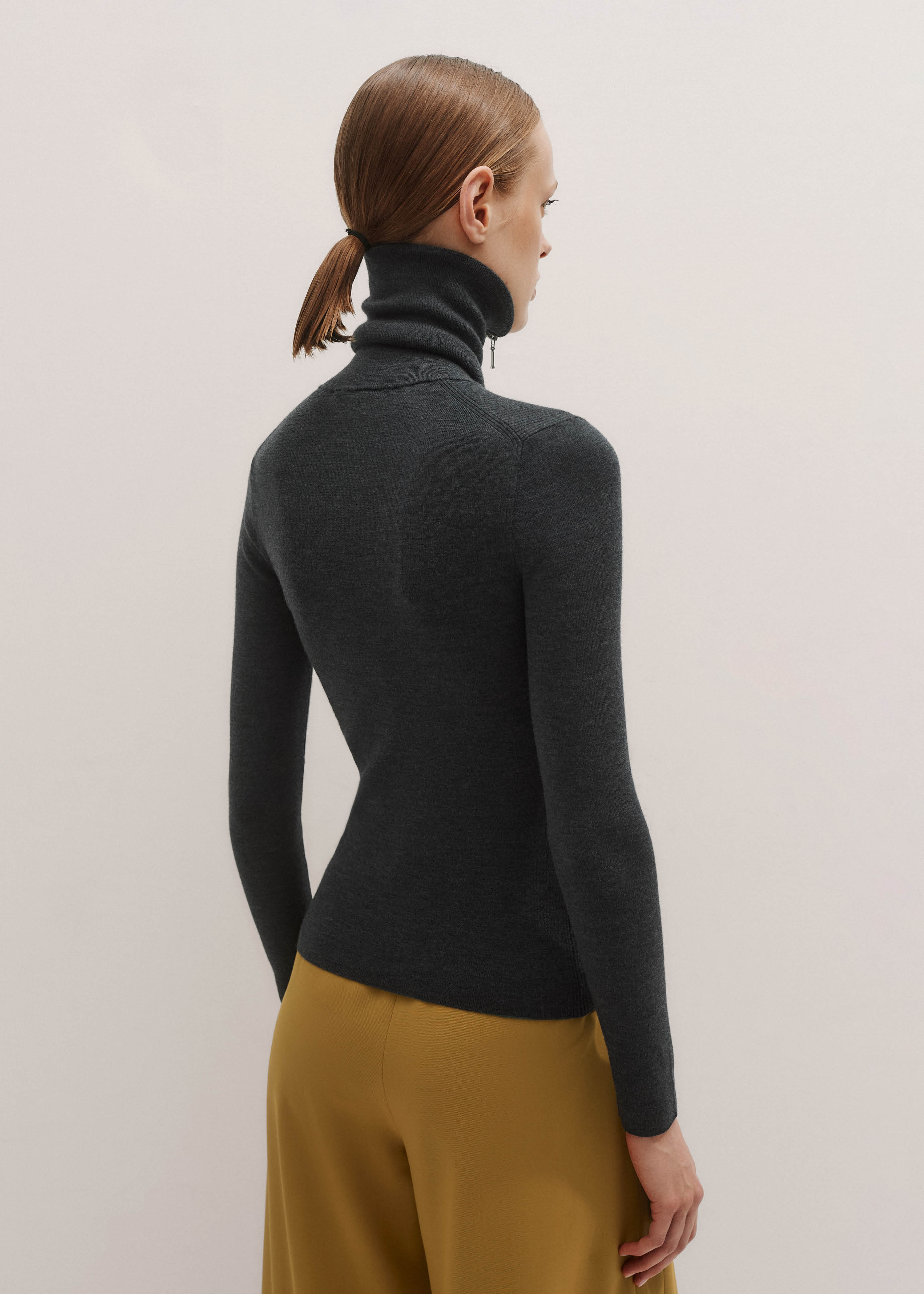 Women's Gray Half Zip Sweater | ME+EM