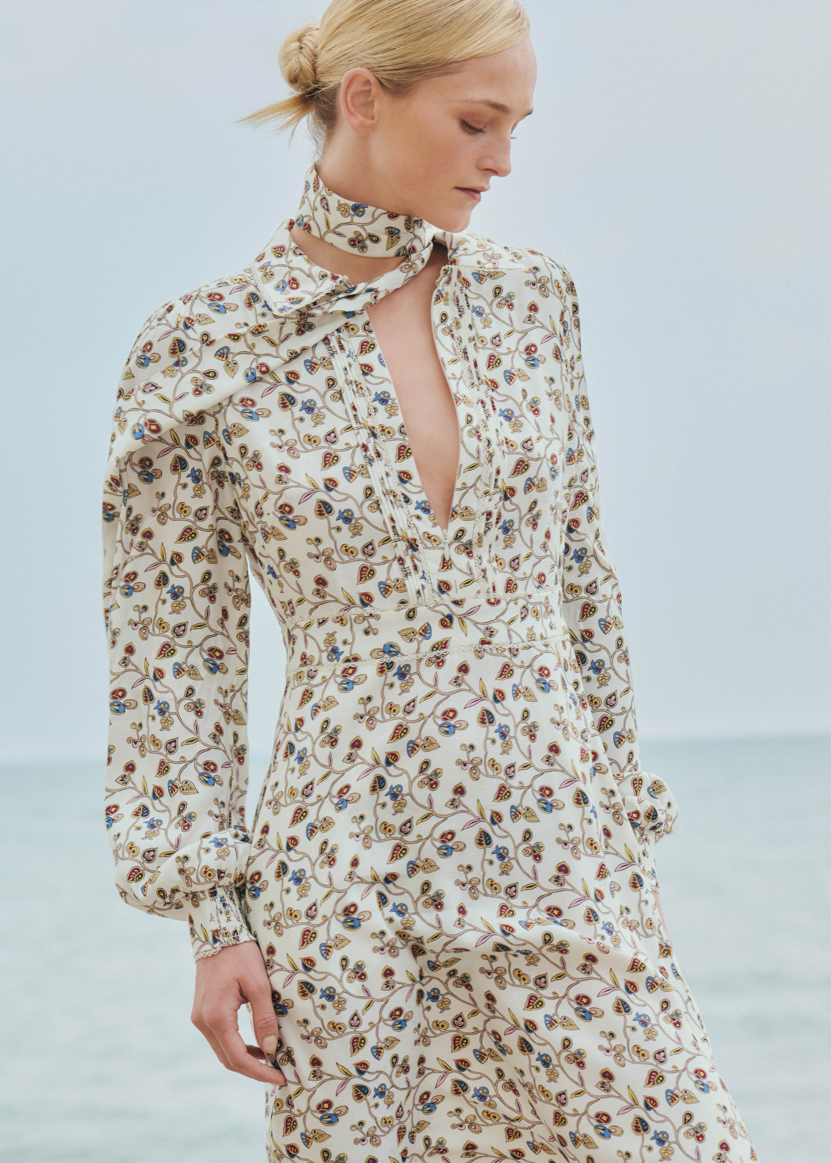 Women's Cream Jacquard Maxi Shirt Dress + Belt | ME+EM