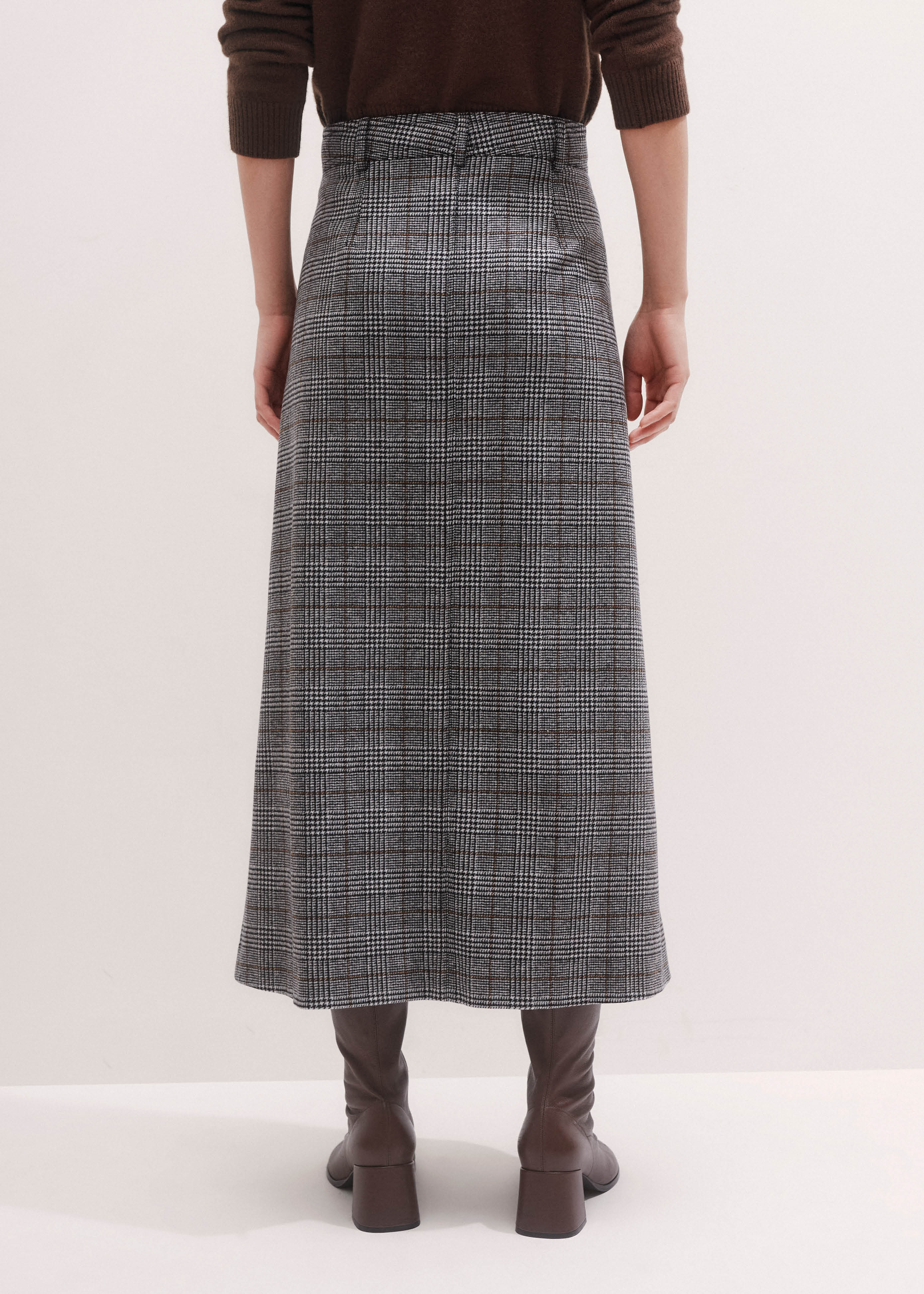 スカート andmarry coco check pleats skirt black S ANDMARY】Coco check pleats skirt