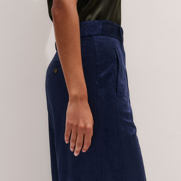 Women's Blue Luxe Cord Straight-Leg Pant | ME+EM