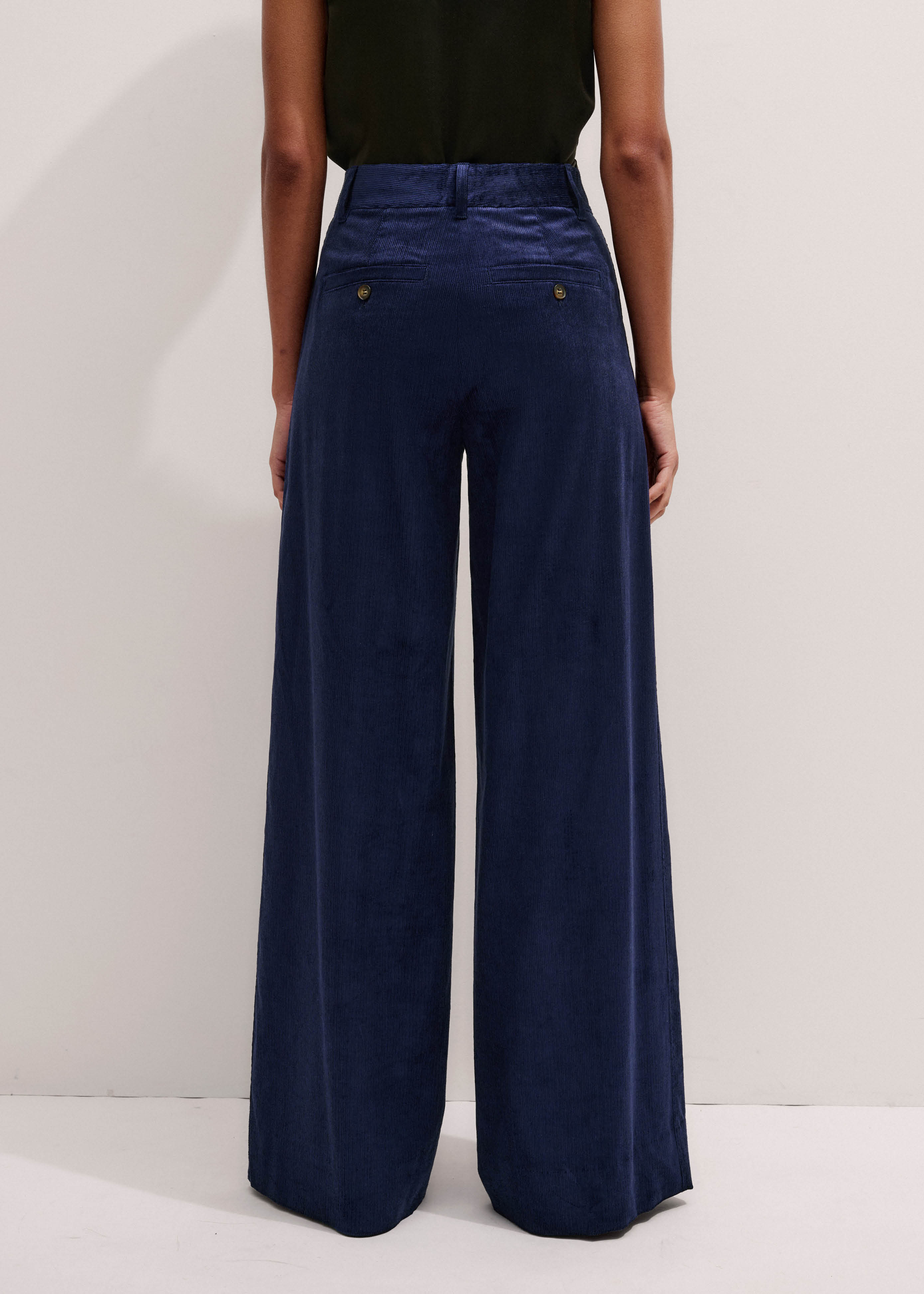 Women's Blue Luxe Cord Straight-Leg Pant | ME+EM