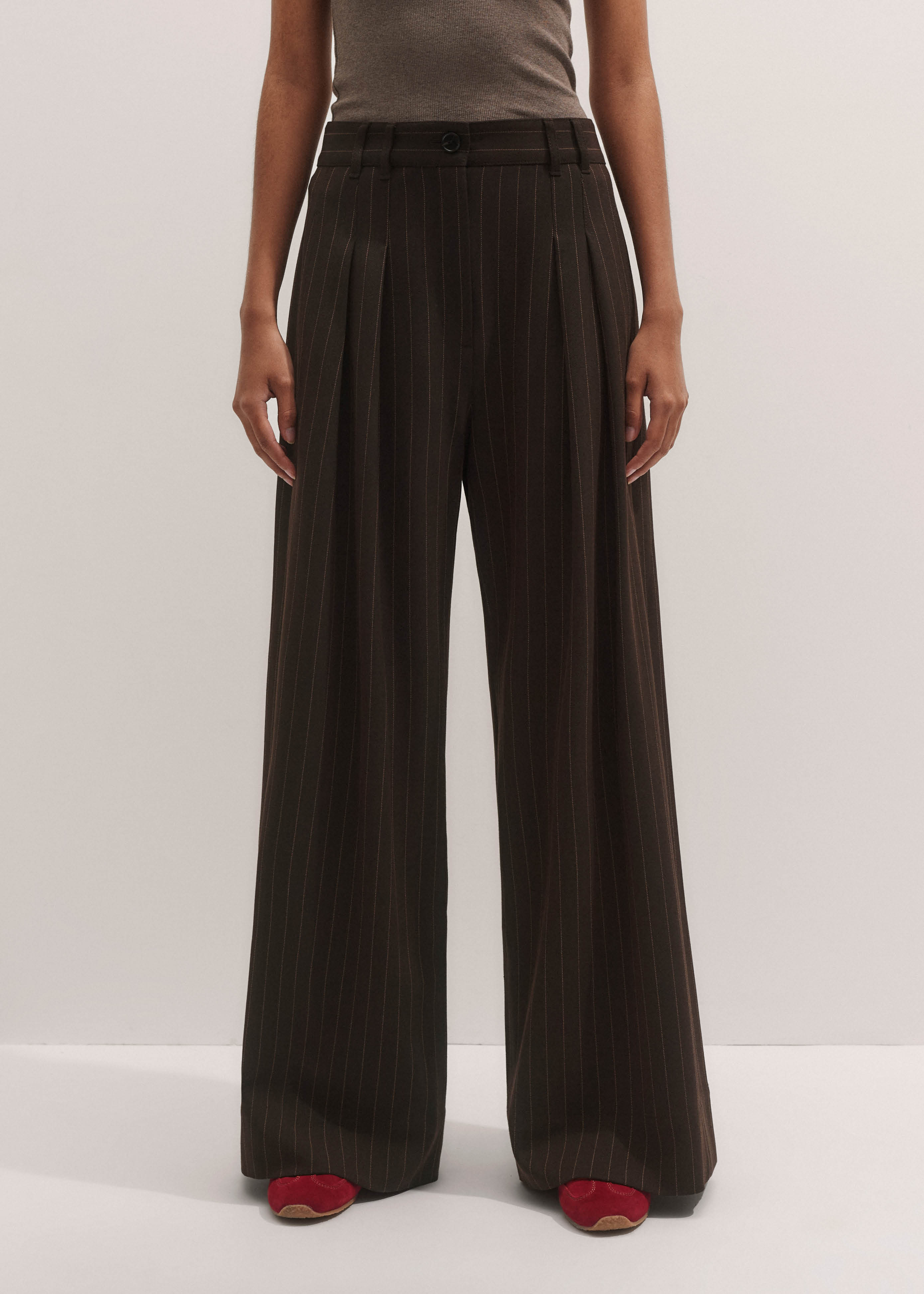 5/25（日）✨週末終了！！SLAB TWEED OVAL WIDE PANTS Ameri（アメリ）の「SLAB TWEED OVAL WIDE PANTS（その他パンツ