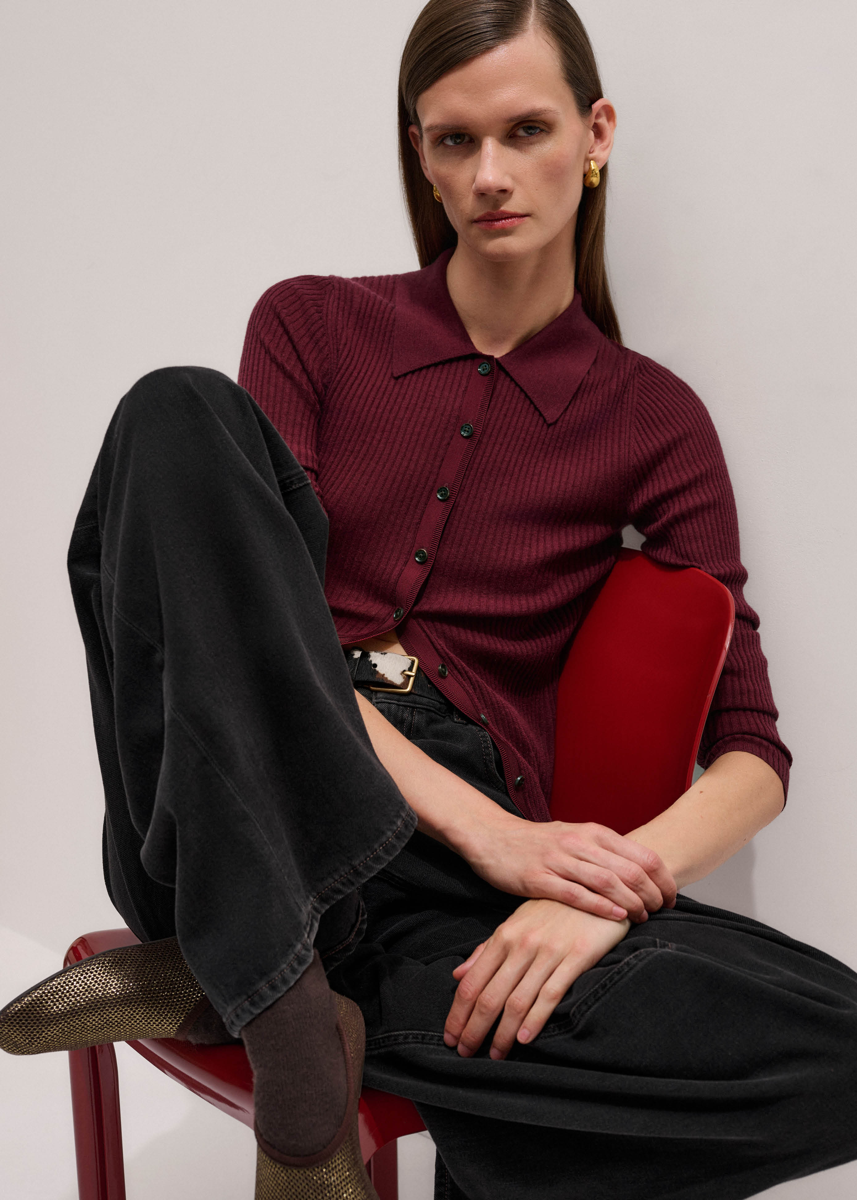 Women #39 s Red Barely There Shirt ME EM