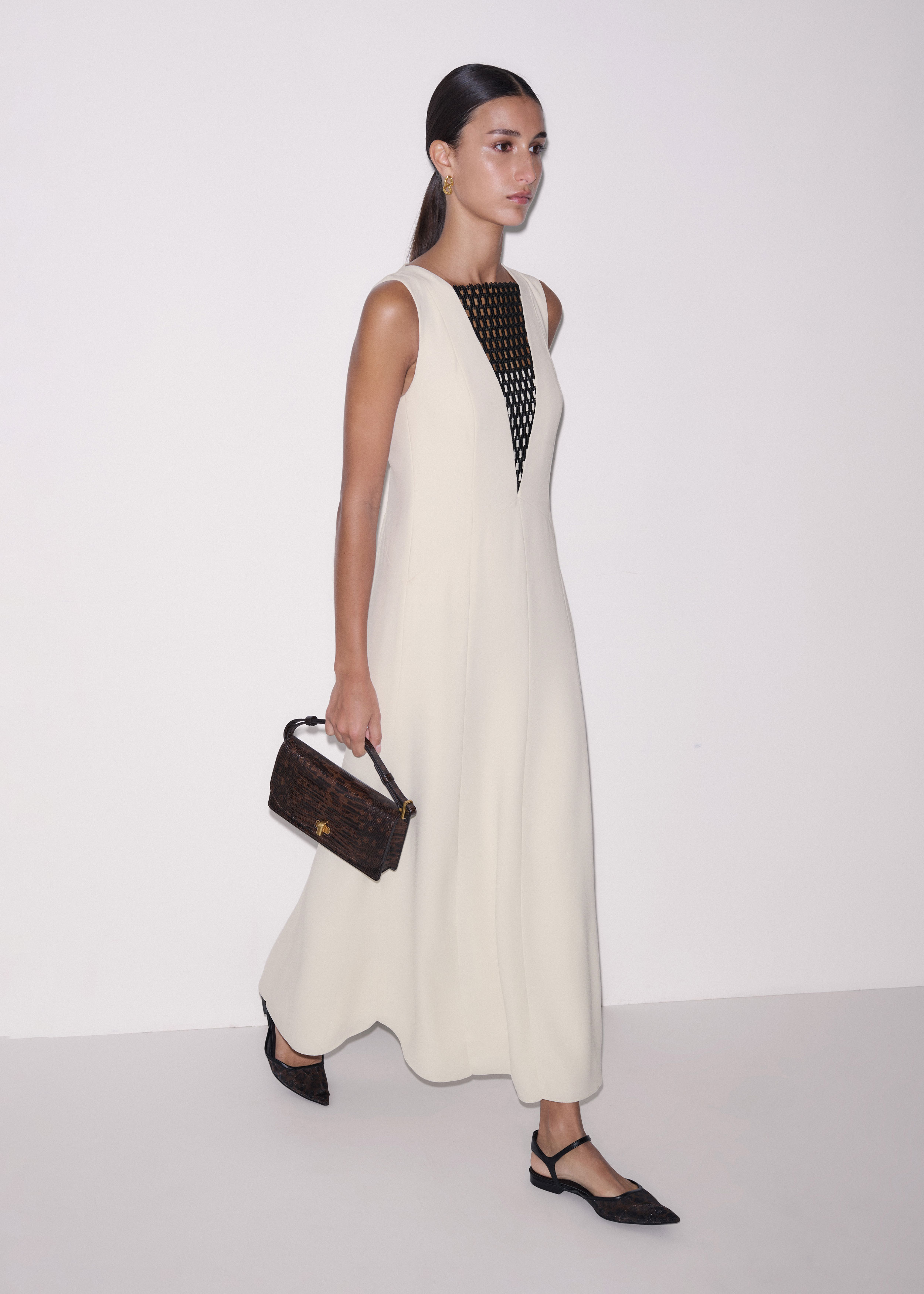 ME+EM Lace Insert Maxi Dress - Light Cream ME+EM Lace Insert Maxi Dress - Light Cream