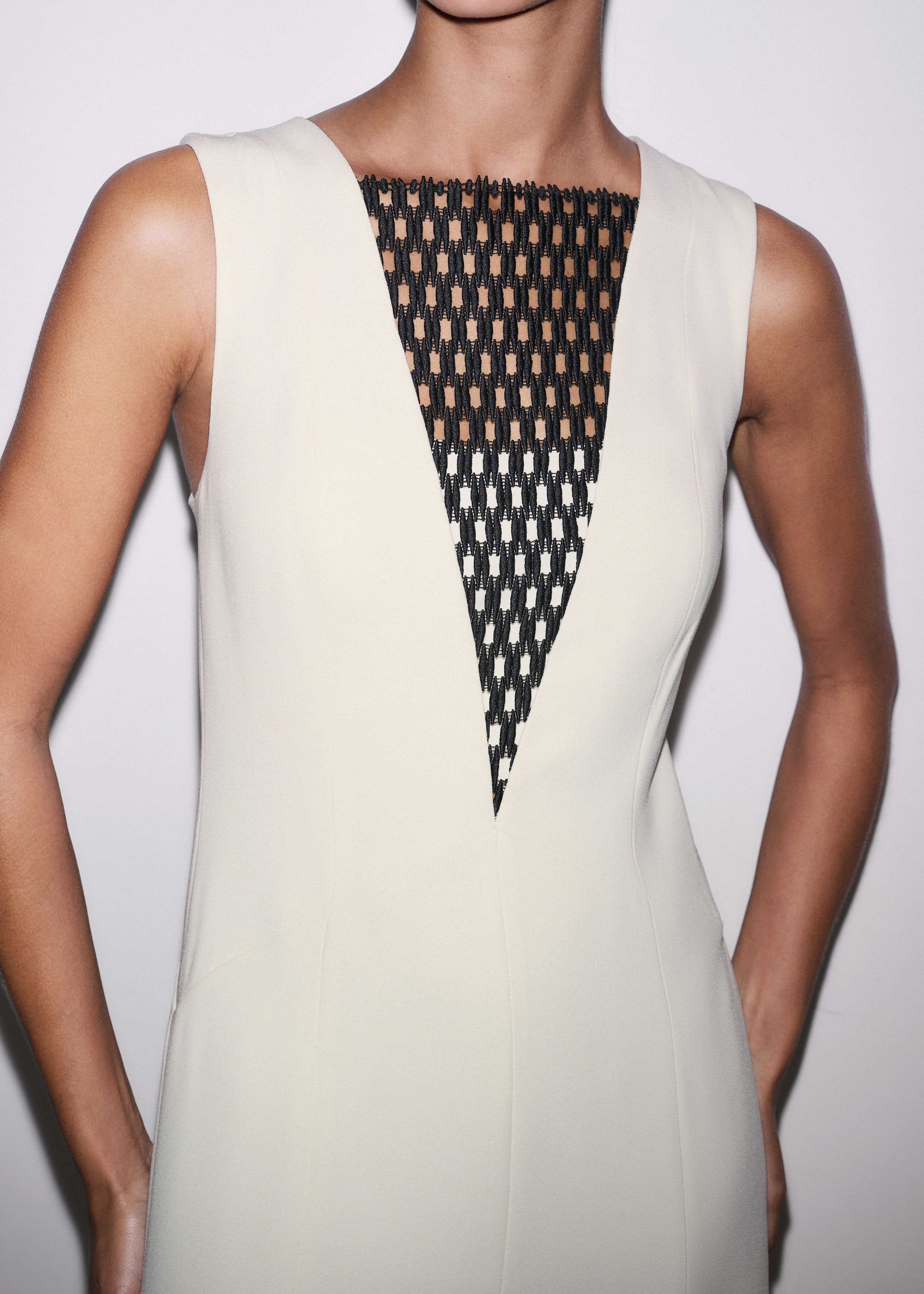 ME+EM Lace Insert Maxi Dress - Light Cream