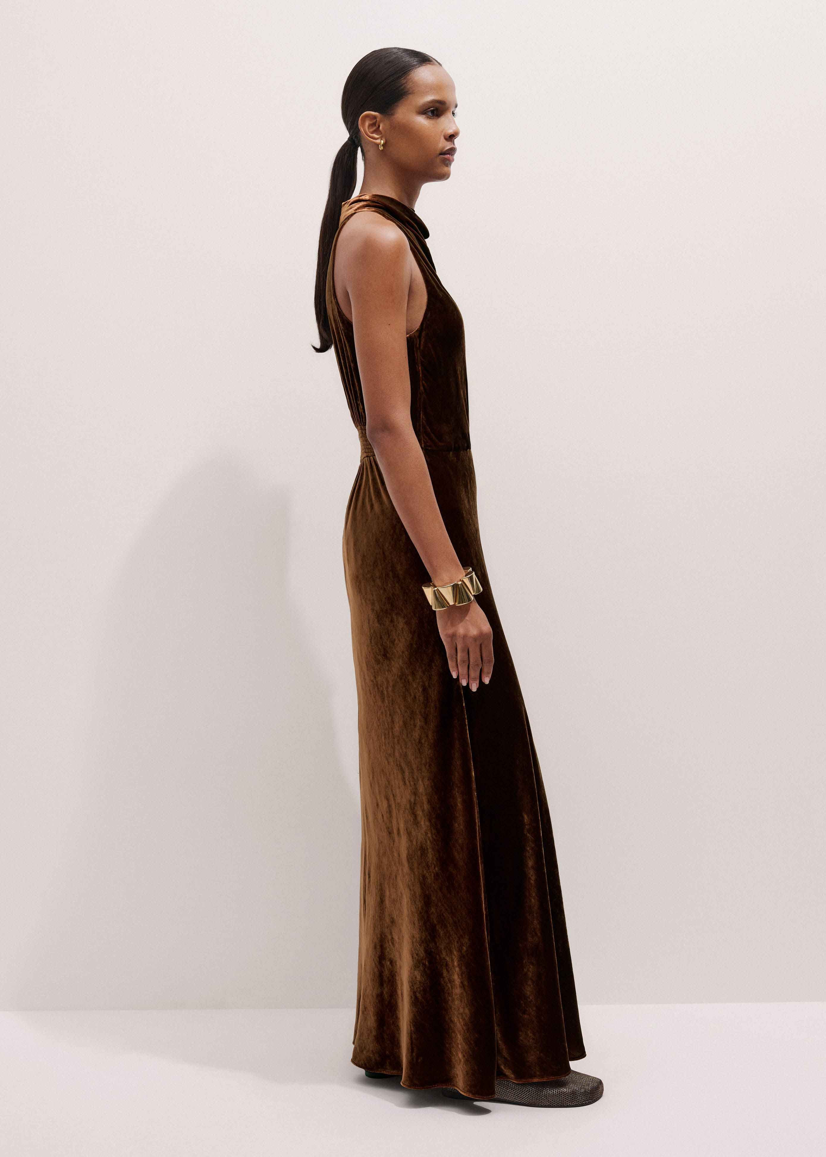 princess polly baby blue dress Rick Owens Lilies Velour Dress | Brown main image 0