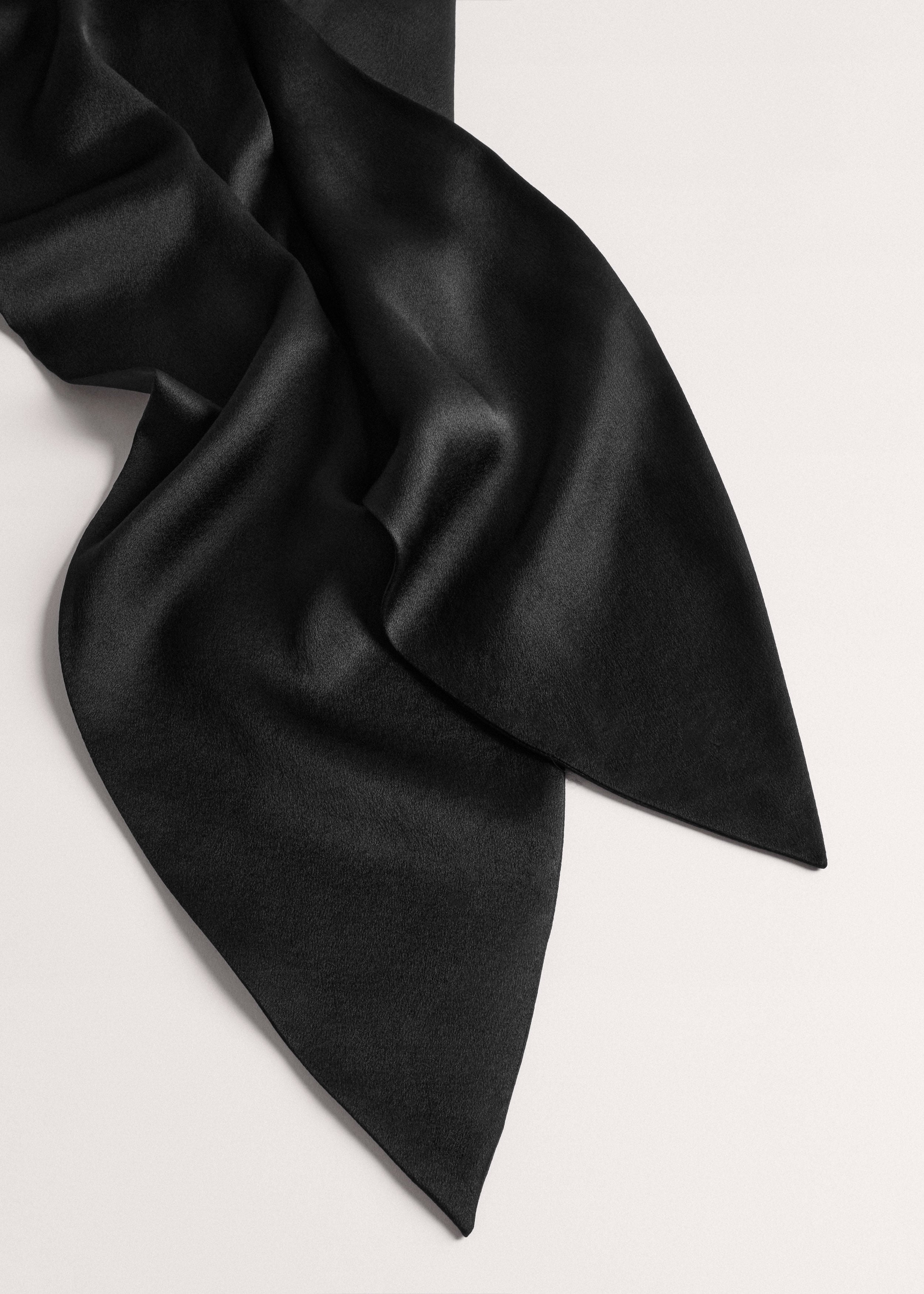 Women's Black Silk Satin Evening Scarf | ME+EM