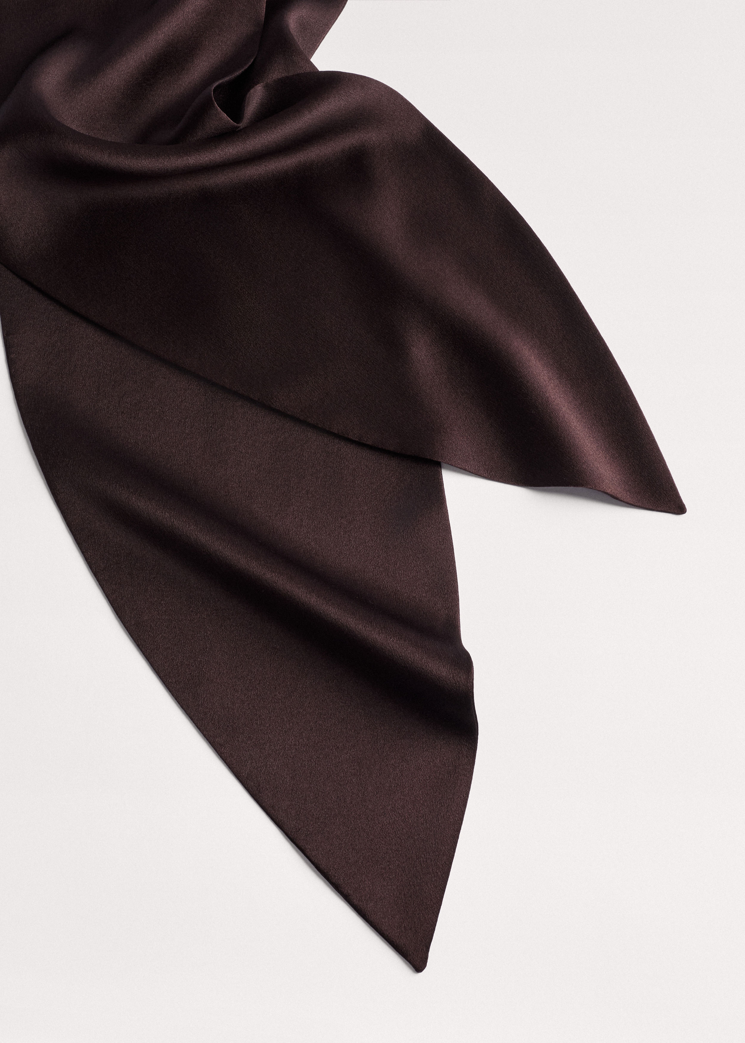 Women's Brown Silk Satin Evening Scarf | ME+EM