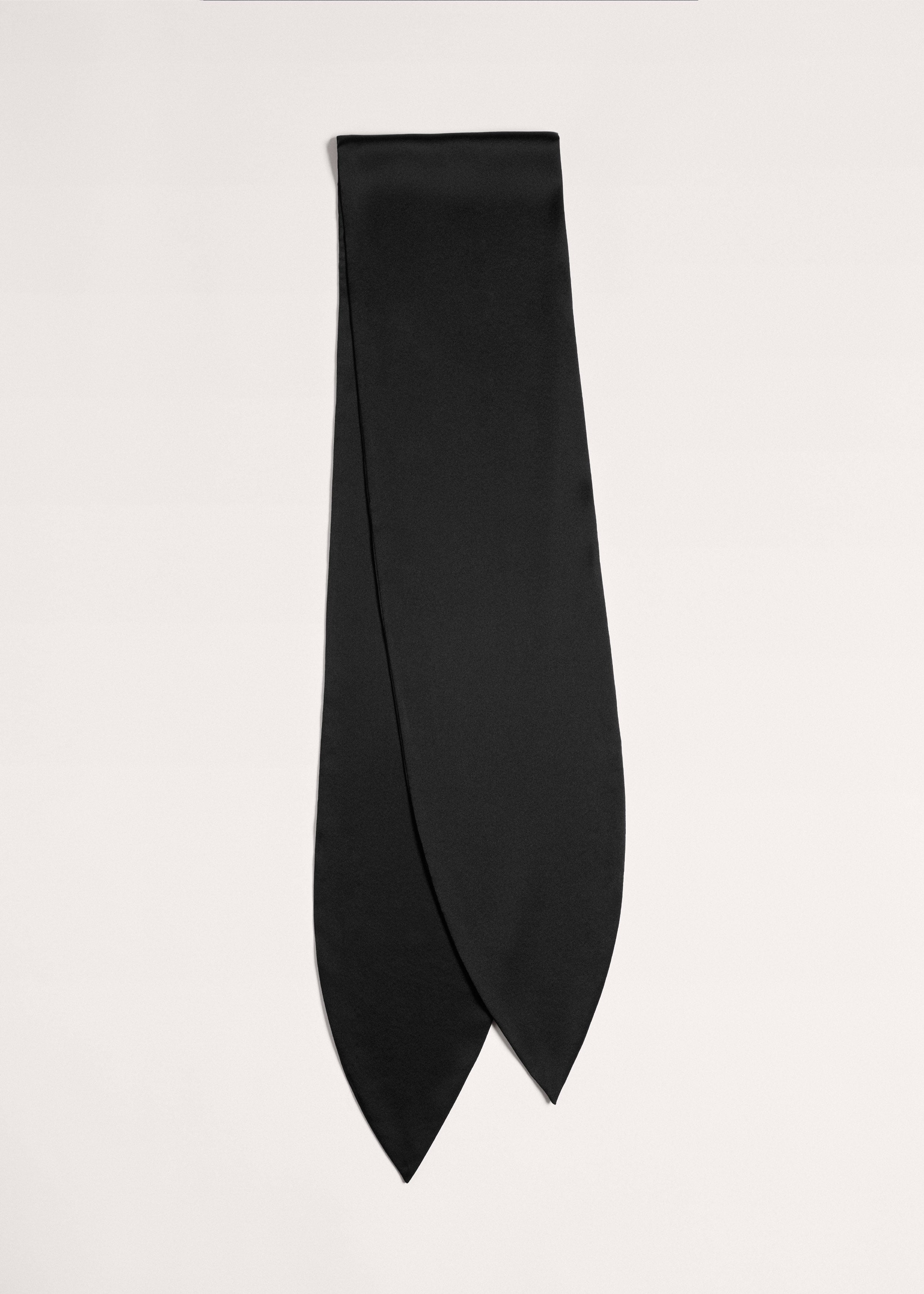 Women's Black Silk Satin Evening Scarf | ME+EM