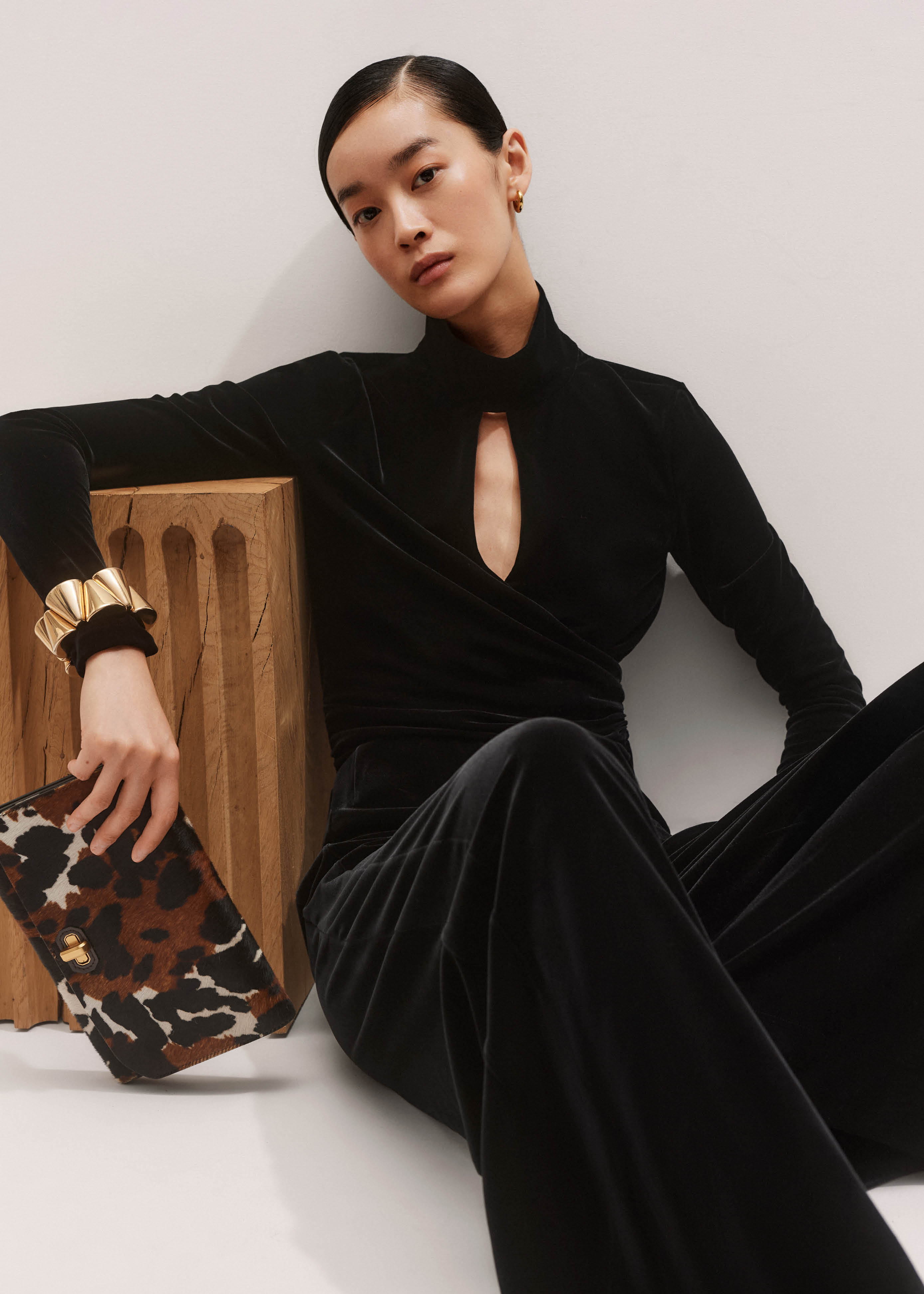 トップス andmary Ruth velour tops black andmary Ruth velour tops