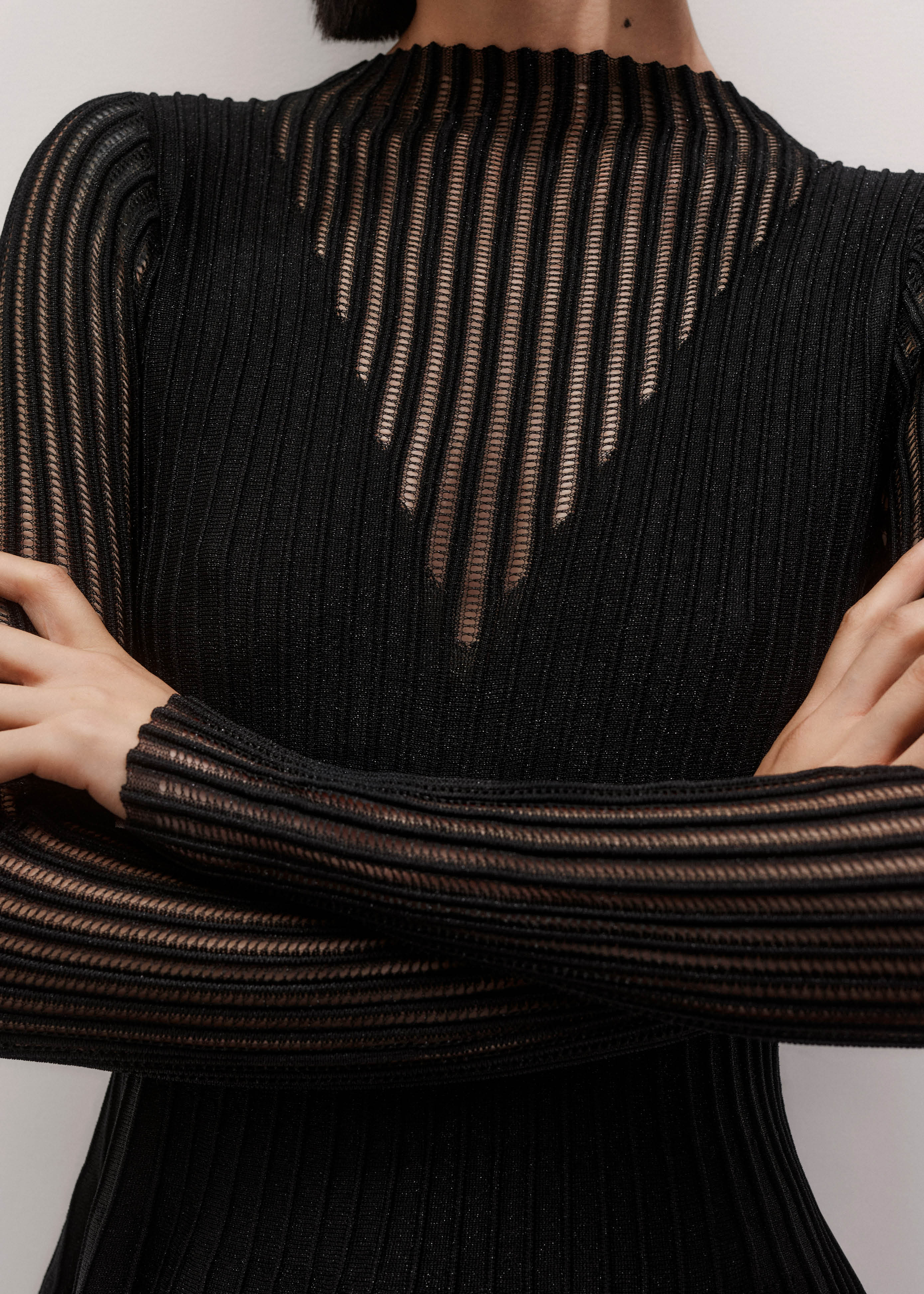 なーさん用 heve Arch Peplum knit charcoal Arch Peplum knit charcoal | HEVE