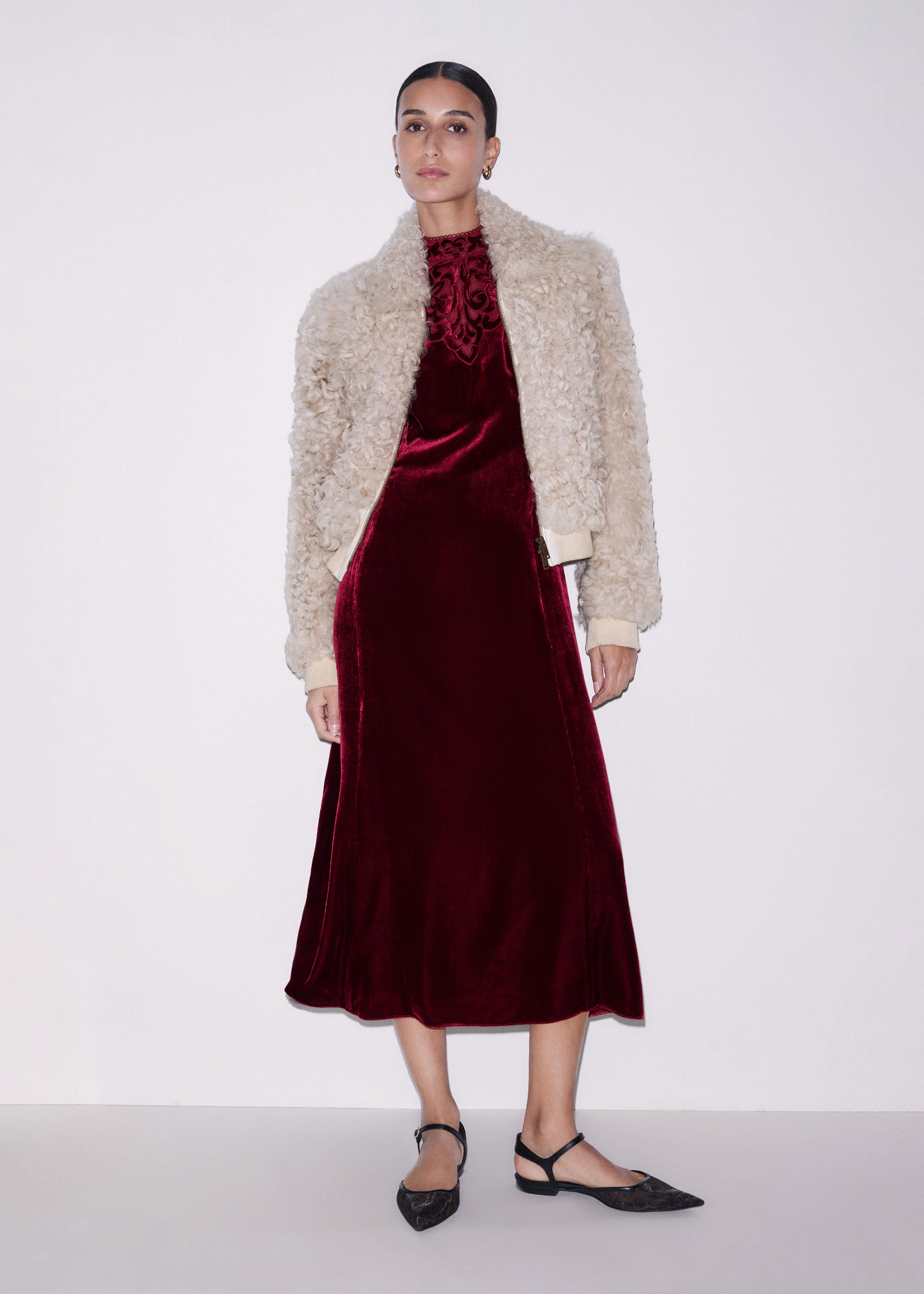 me and em burgundy dress ME+EM Satin Drape Neckline Maxi Dress