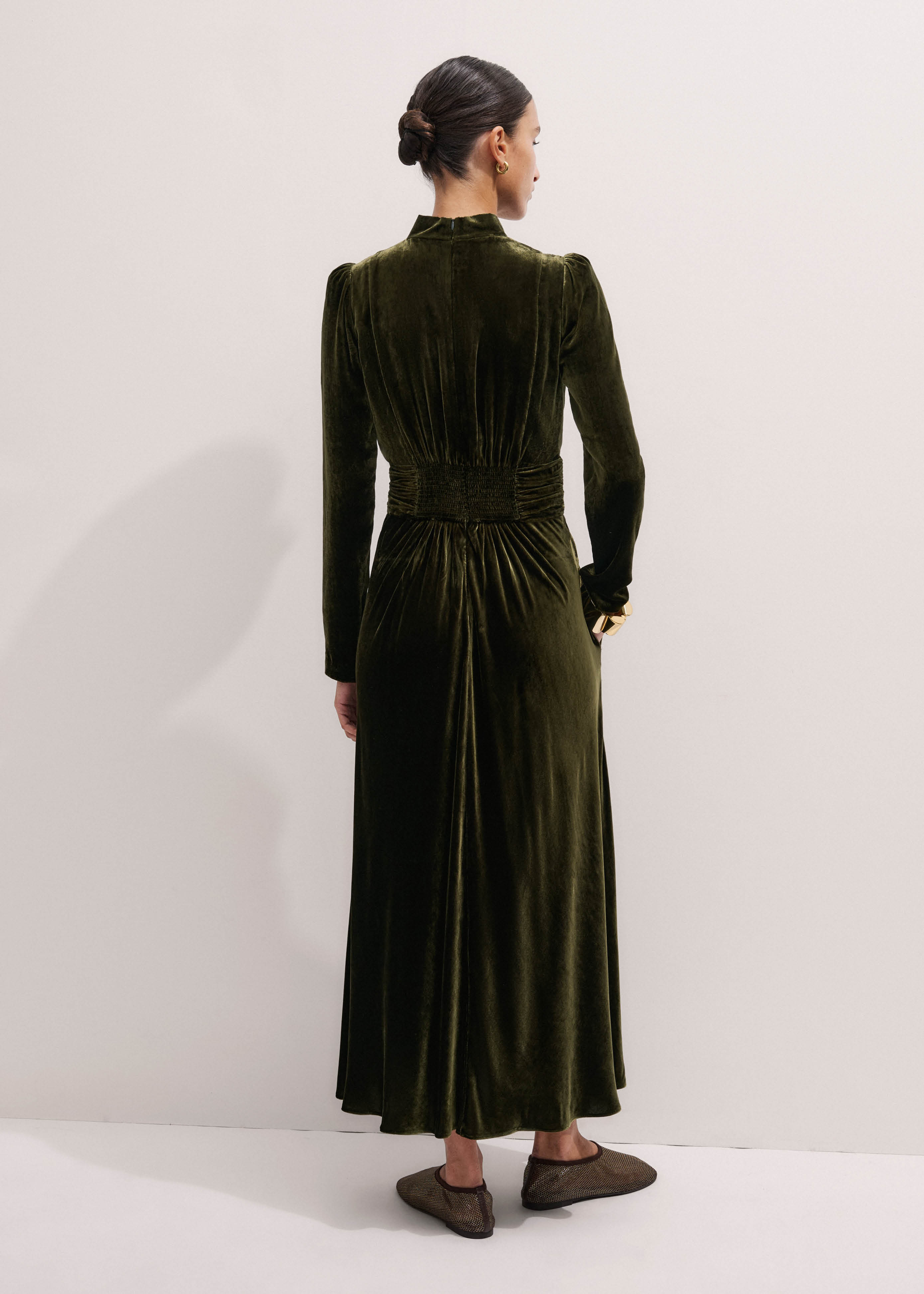 strapless open back dress Daleyza Embellished Strapless Evening Gown in Sage Green main image 0