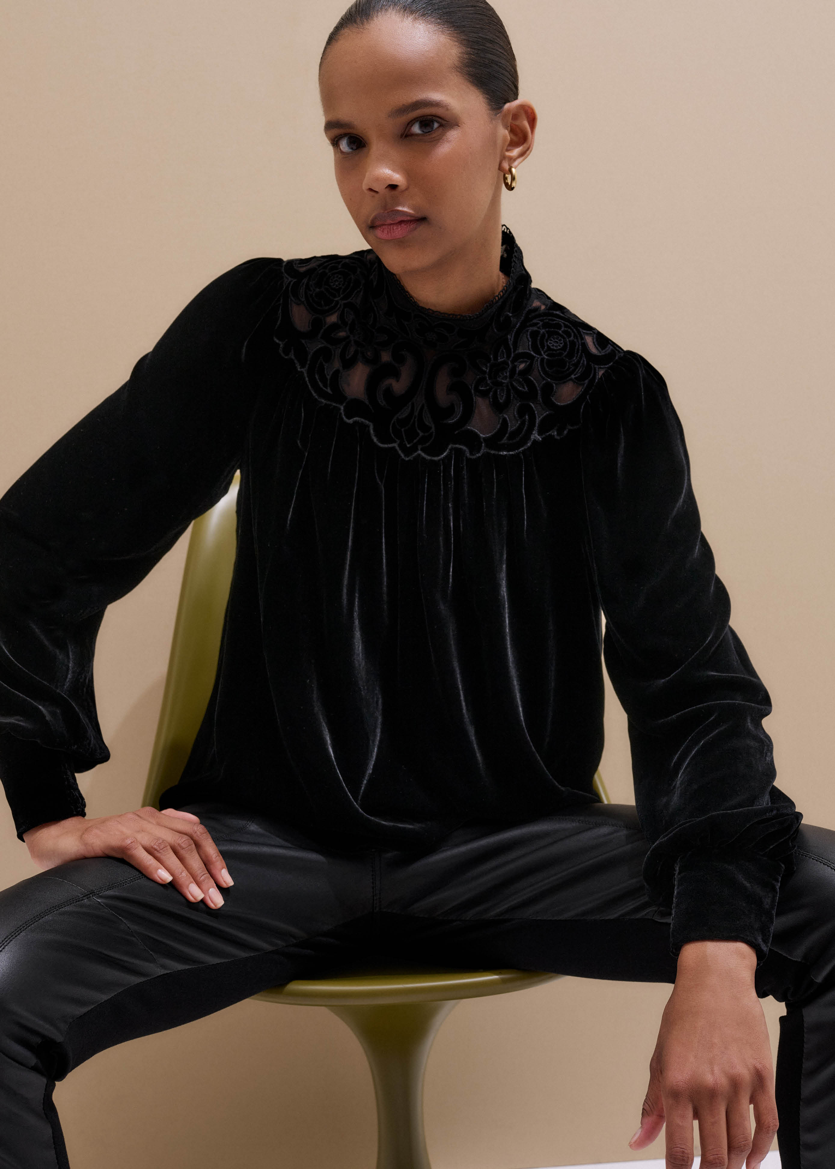 Fluid Embroidered Top