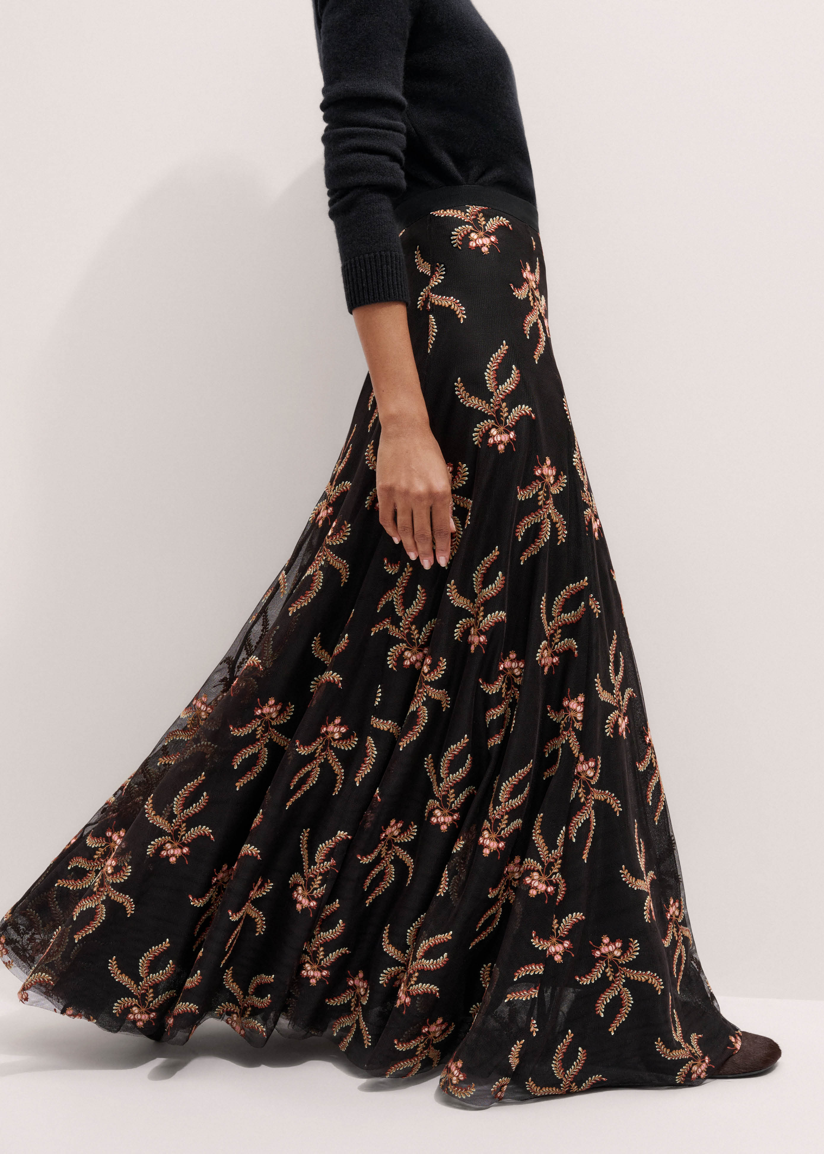Embroidered Maxi Skirt