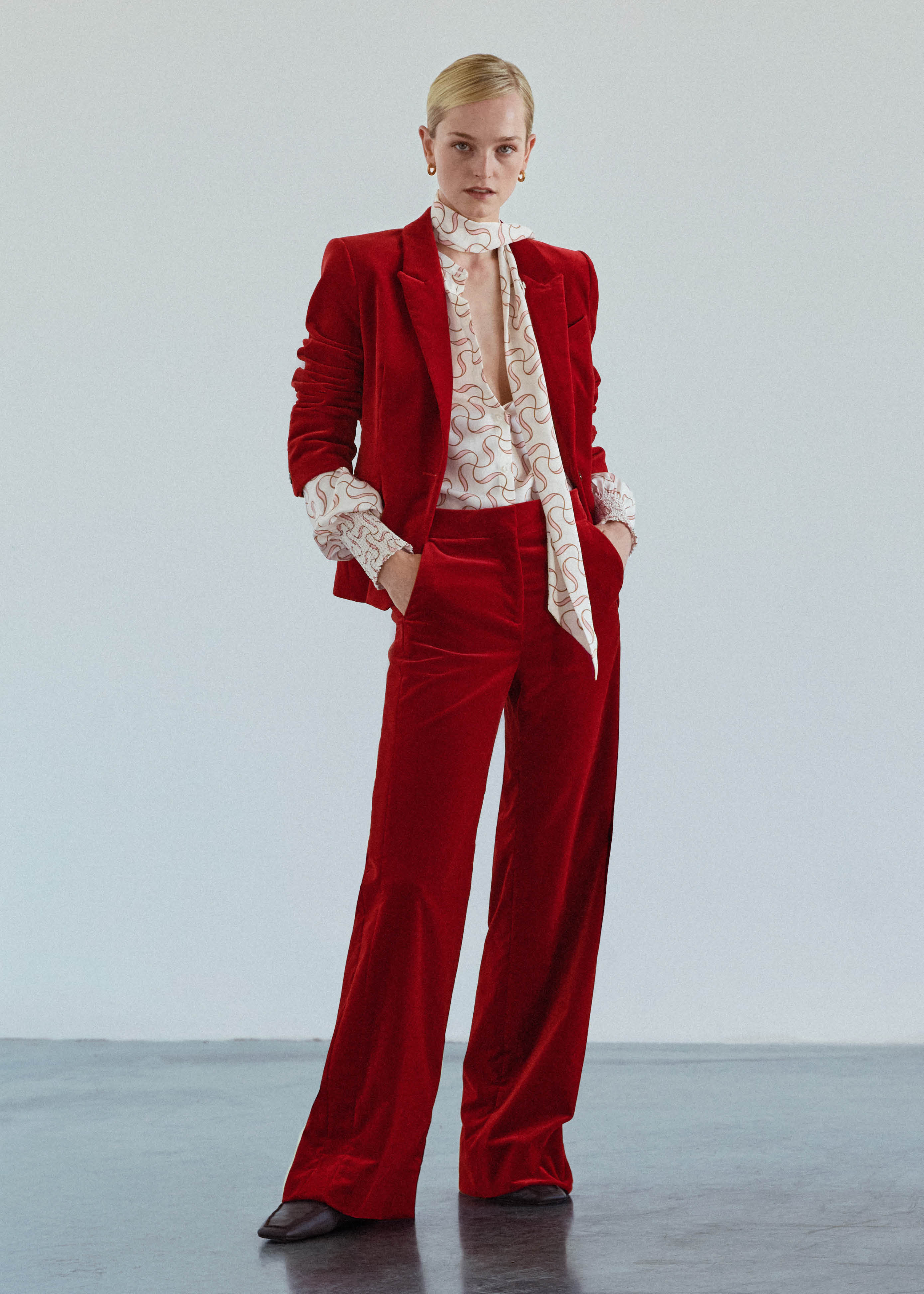 Velvet Blazer Outfit Red Blazer White Shirt Black Pants Red Blazer