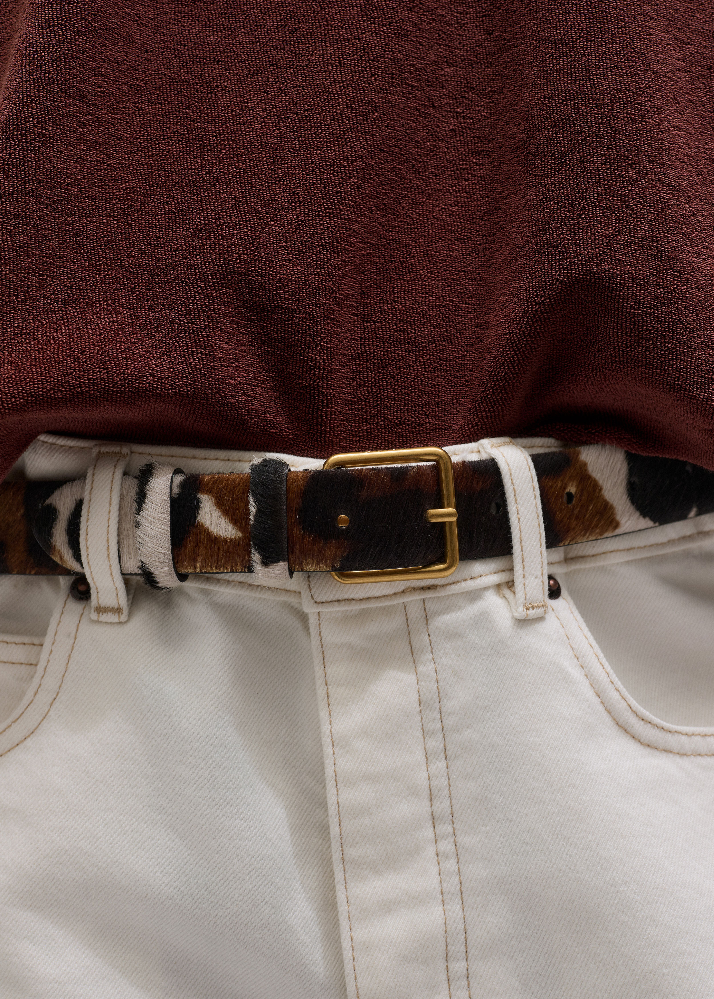Women\'s Cow Leather Belt with Gold Buckle Fashion Retro Skinny Dress Belt Handmade Black Leather Belt: Women main image 3