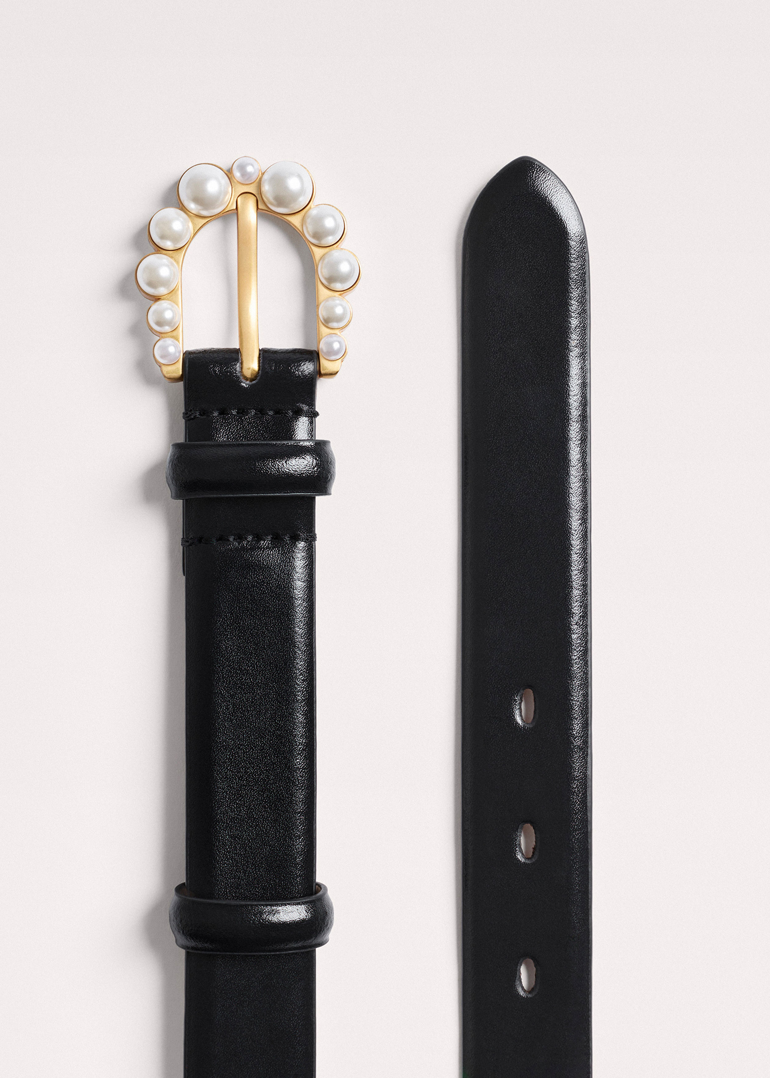 Faux Pearl Buckle Belt