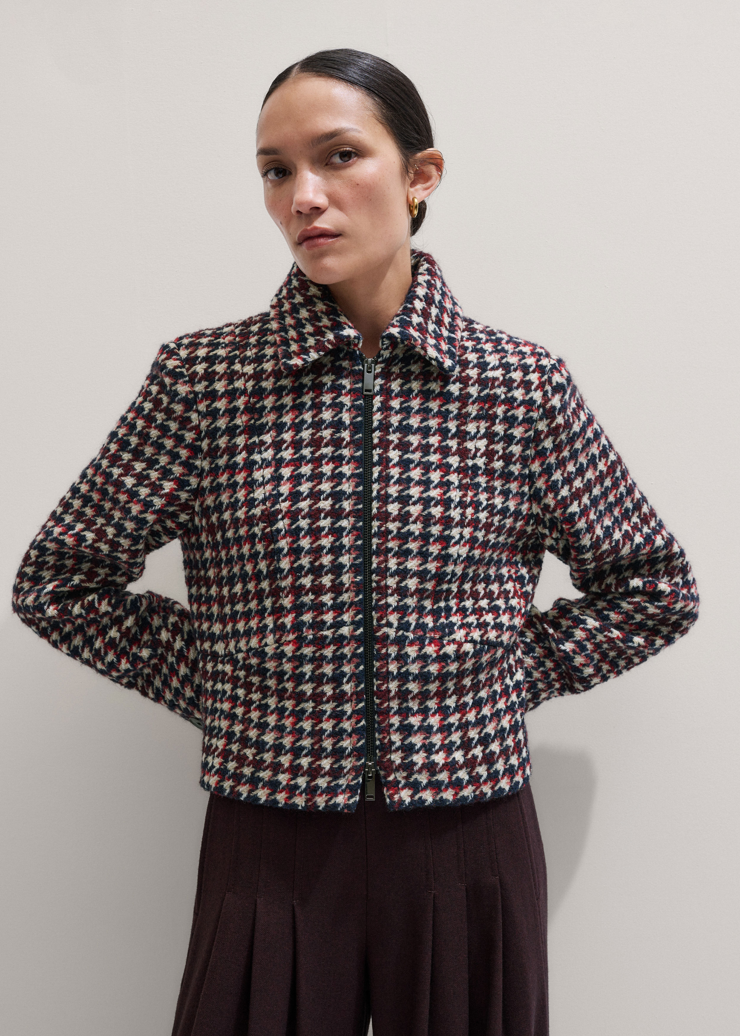 ジャケット・アウター Ruimeme <houndstooth cropped jacket> Houndstooth cropped jacket in black - Rixo | Mytheresa