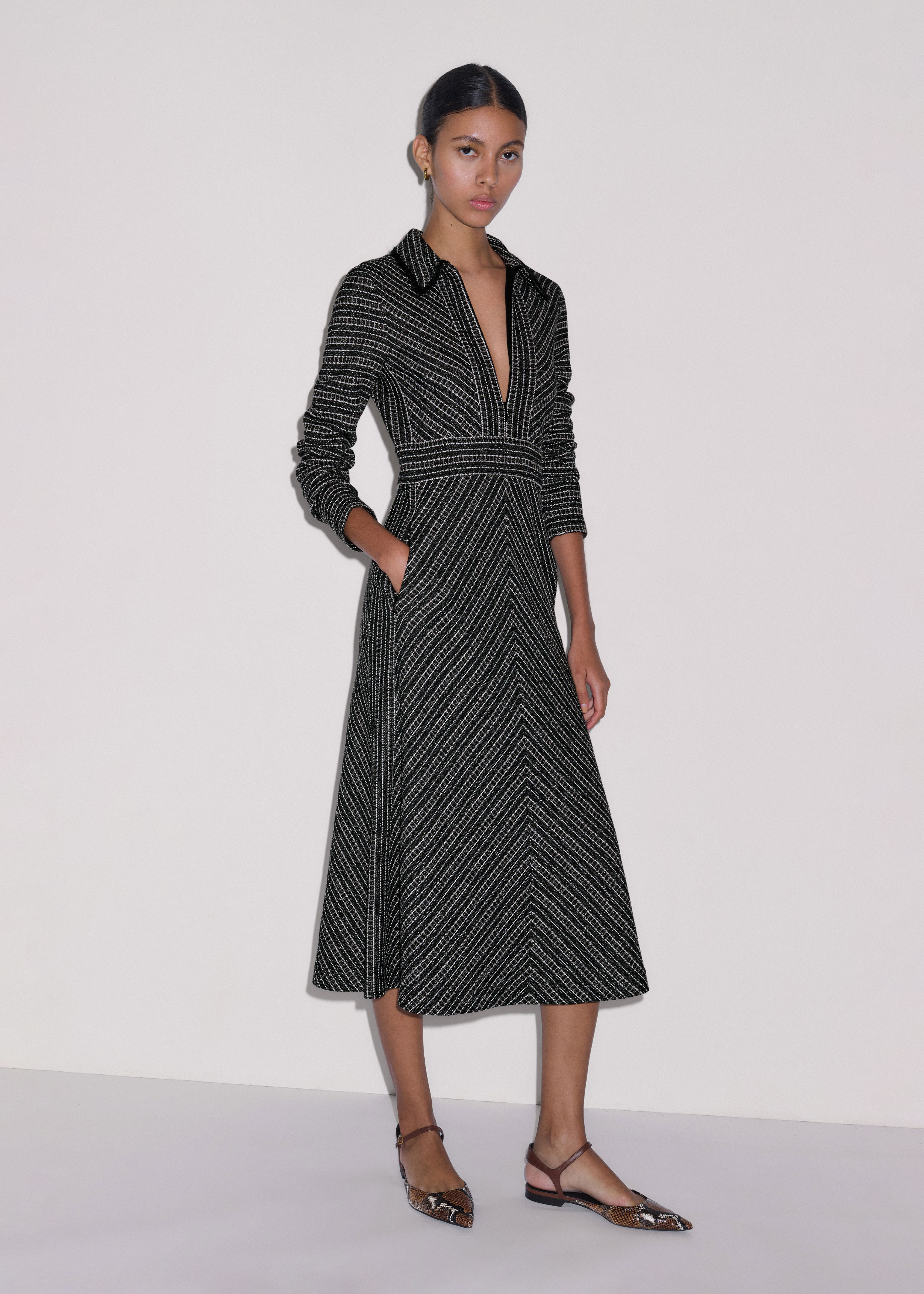 Classic Tweed Midi Dress