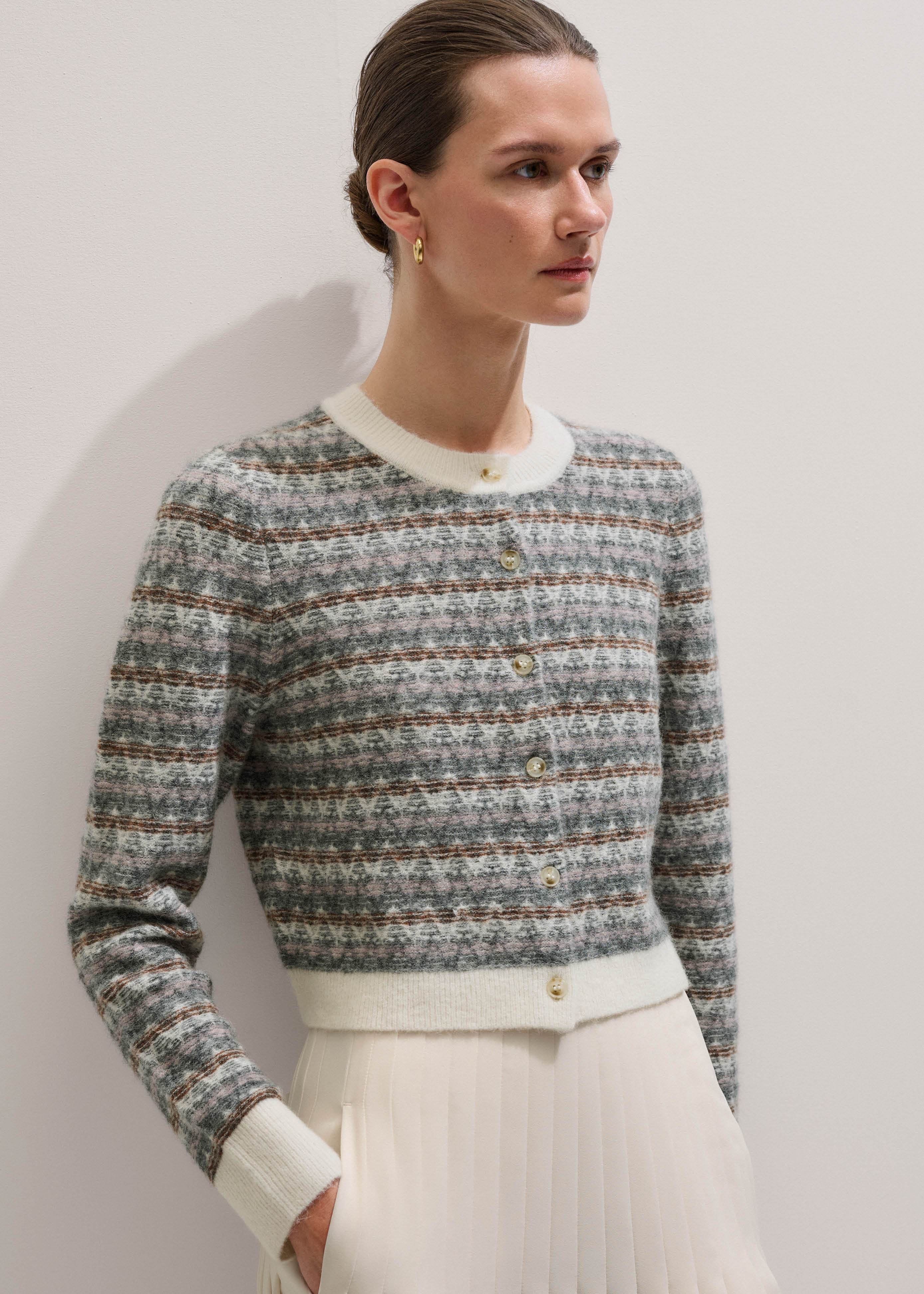 VOLTAGE CONTROL FILTER◇22SS/Zebra Jacquard Knit Cardigan/FREE