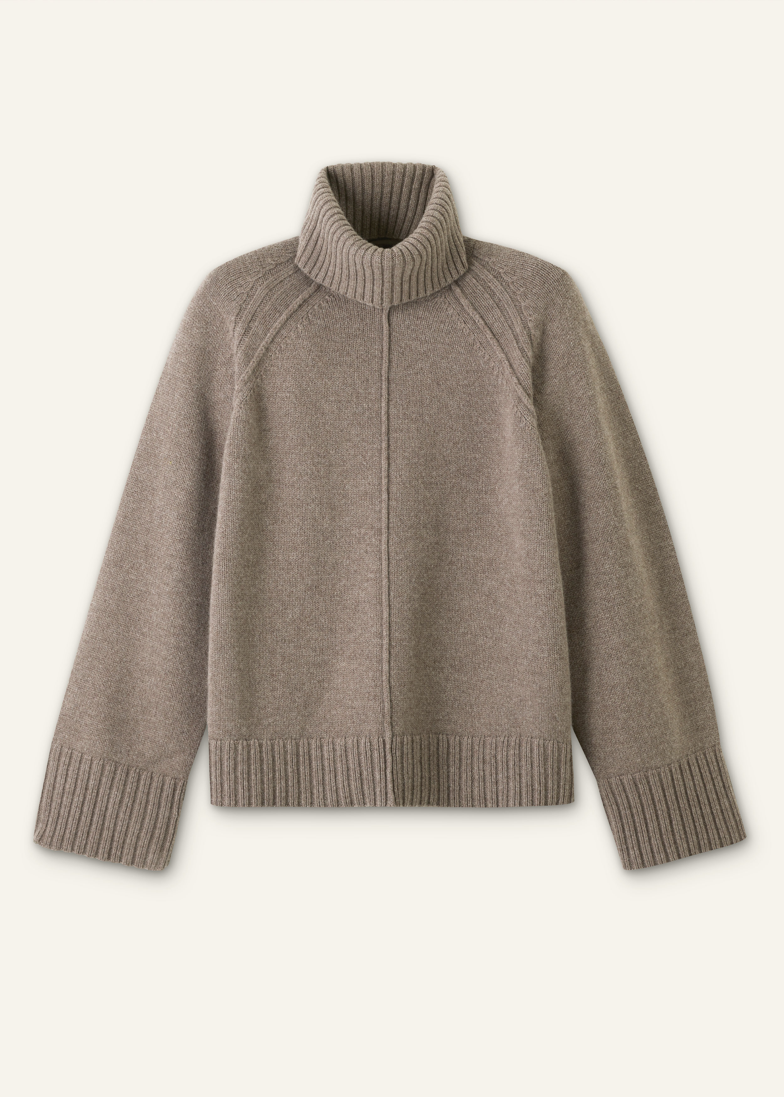 Women's Brown Exposed Seam Raglan Sweater + Snood | ME+EM