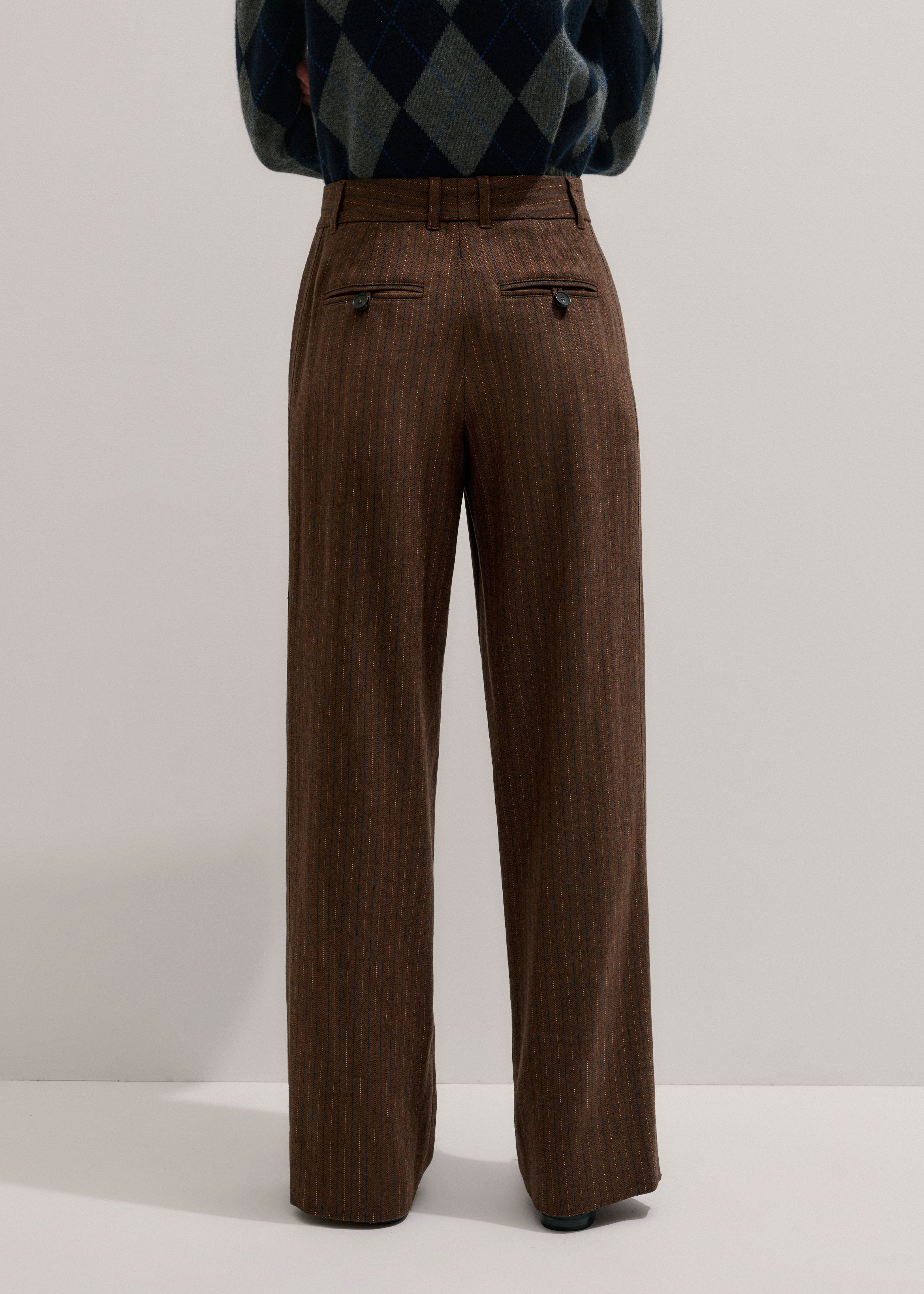 その他 HED MAYNER LOOSE PANTS(BROWN PINSTRIPE) HED MAYNER LOOSE PANTS(BROWN PINSTRIPE) Hed Mayner New Stirrup