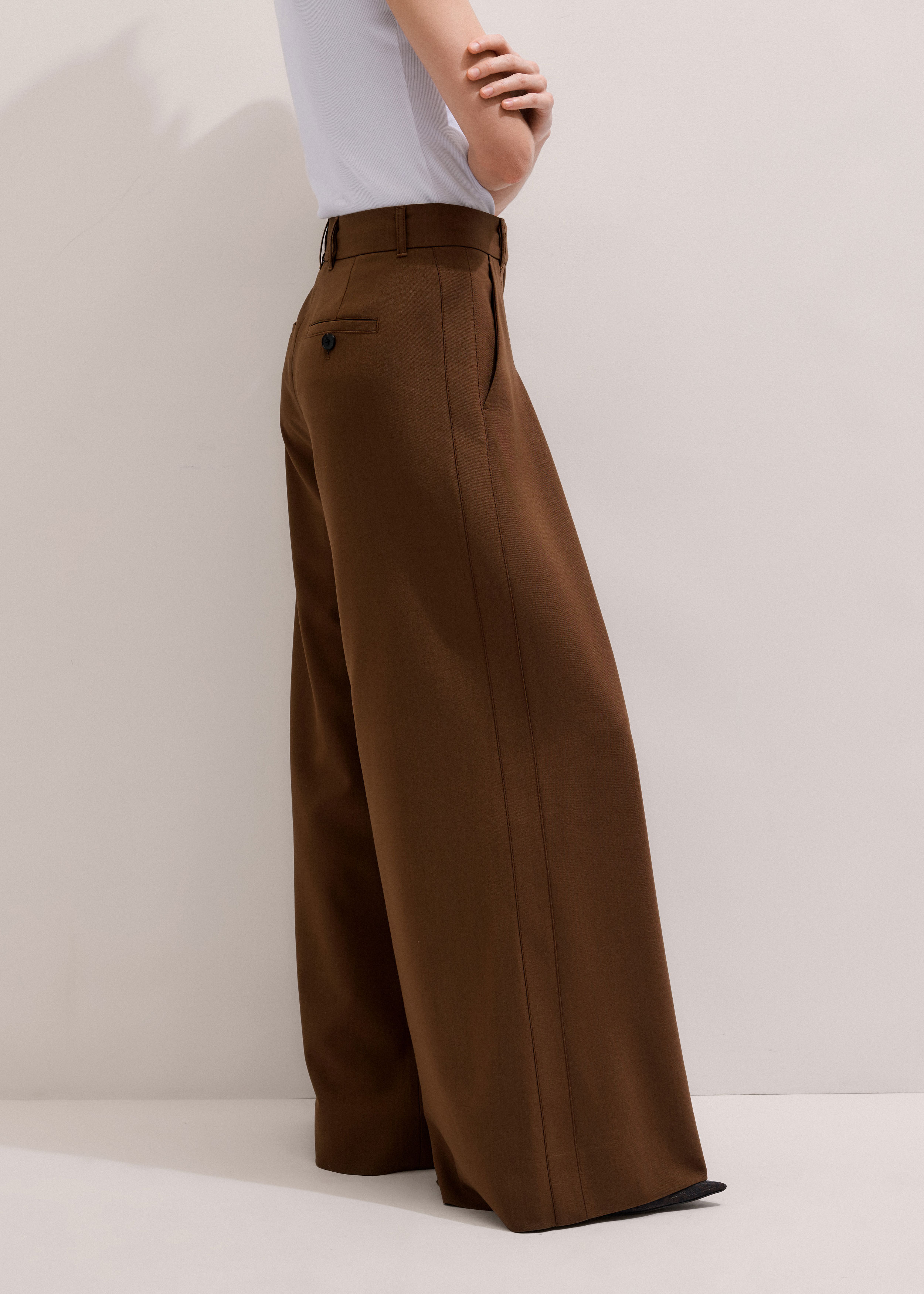 wide leg dress pants High Waist Wide Leg Pant - Charcoal Grey main image 1