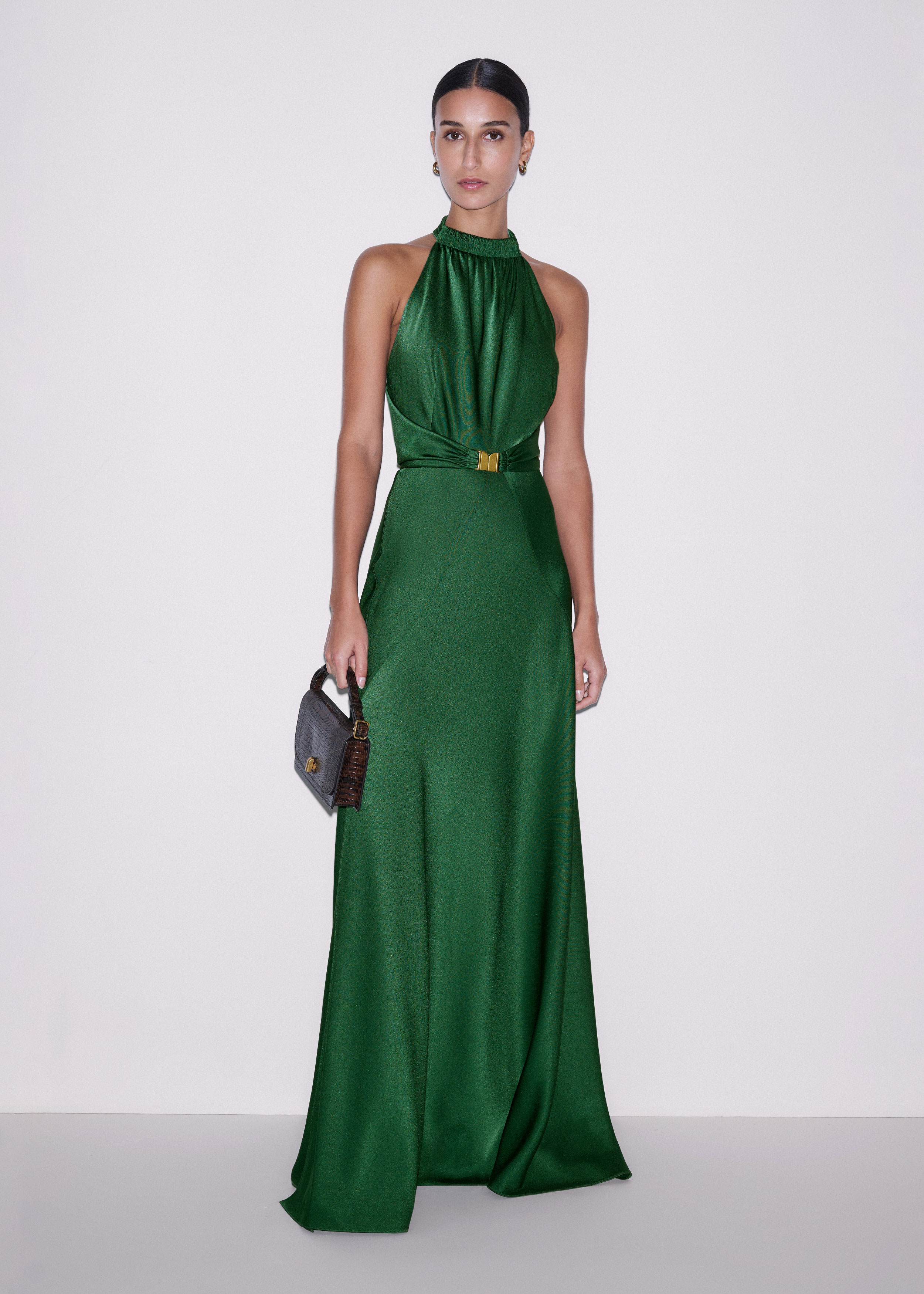 lime green prom dresses Fabulous Mermaid Sleeveless Satin Sequined Split Limegreen Prom Dress main image 0