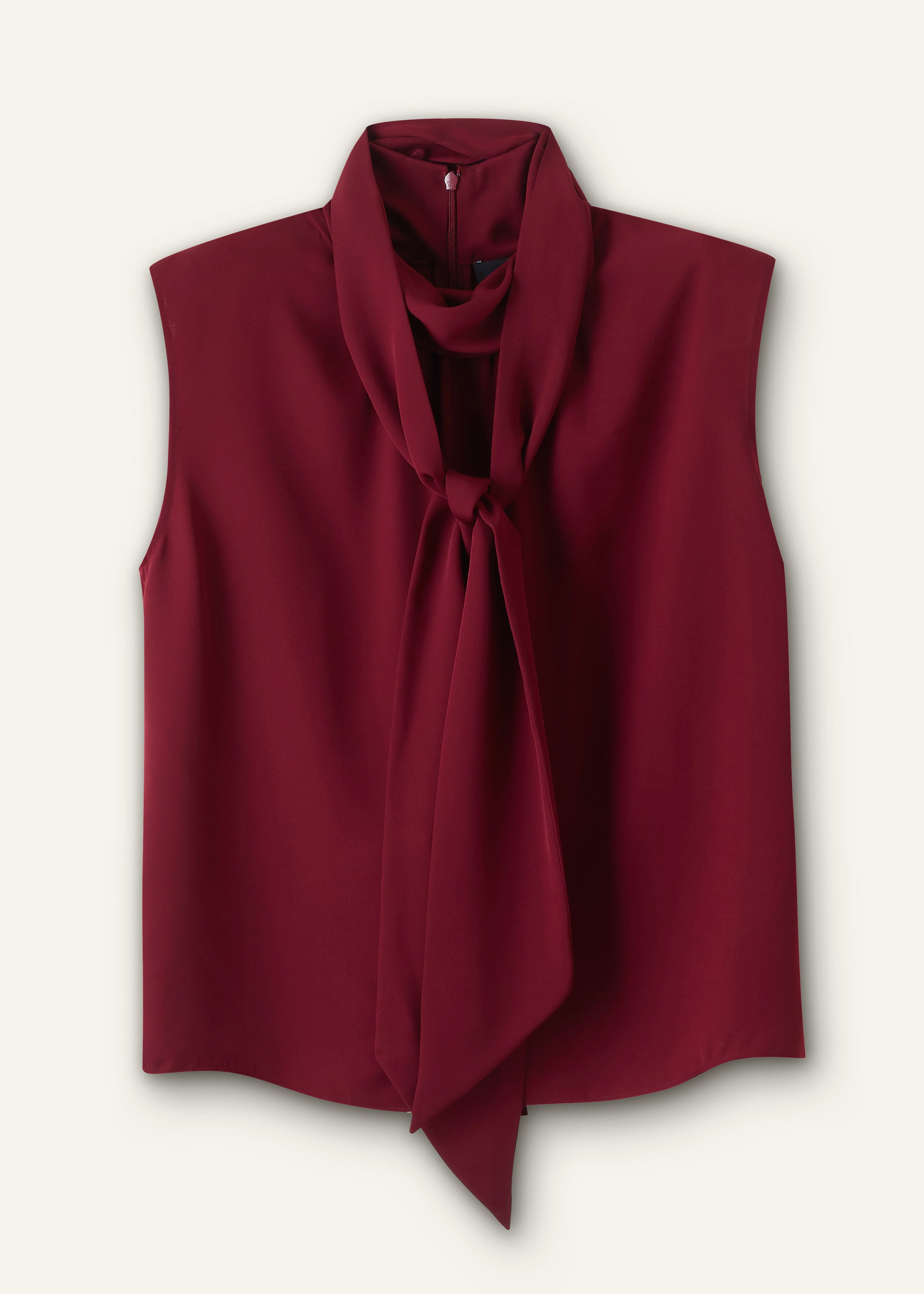 Women's Red Silk AM-PM Sleeveless Top + Scarf | ME+EM