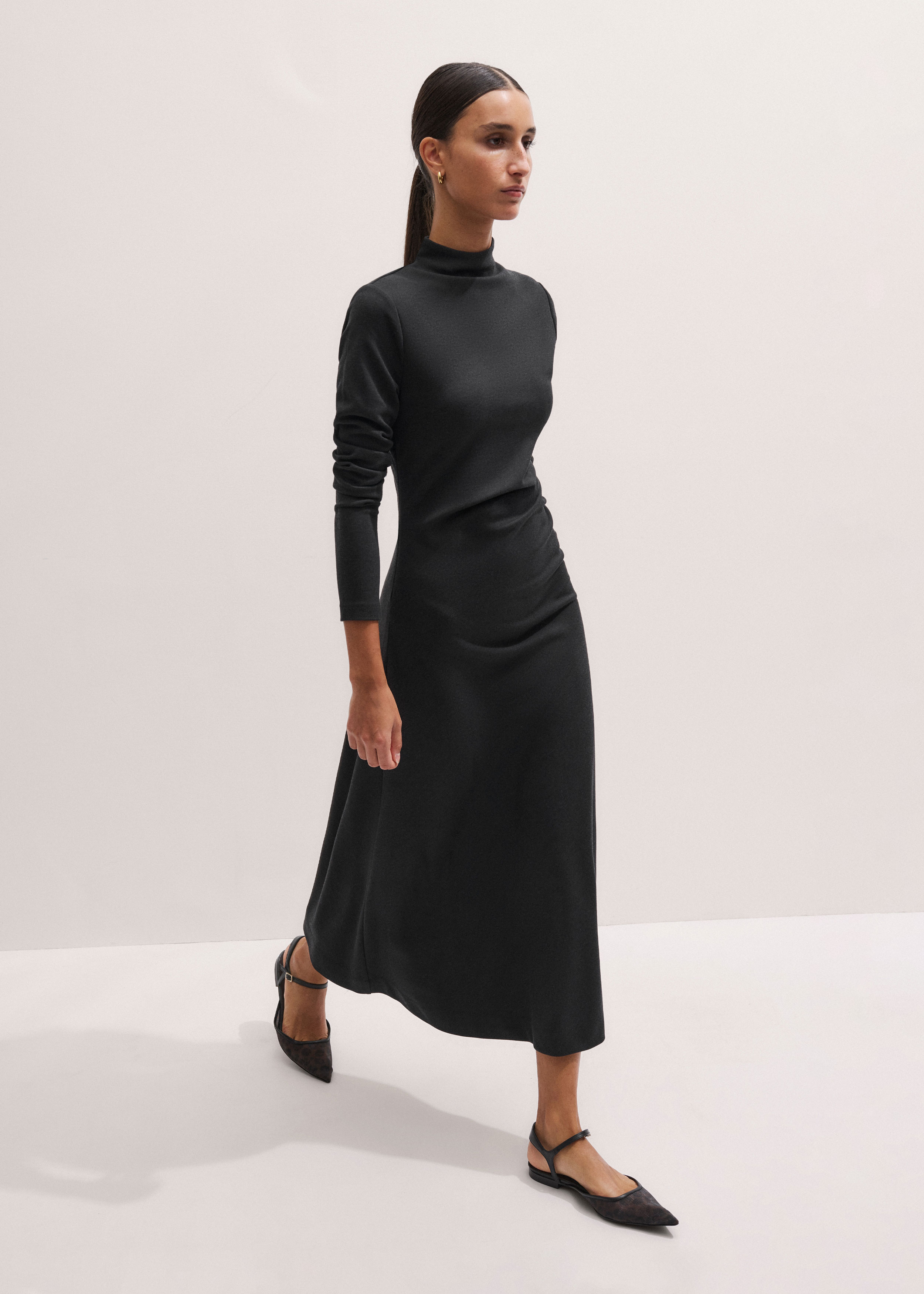 Me+em A-Line Feature Button Maxi Dress - Black