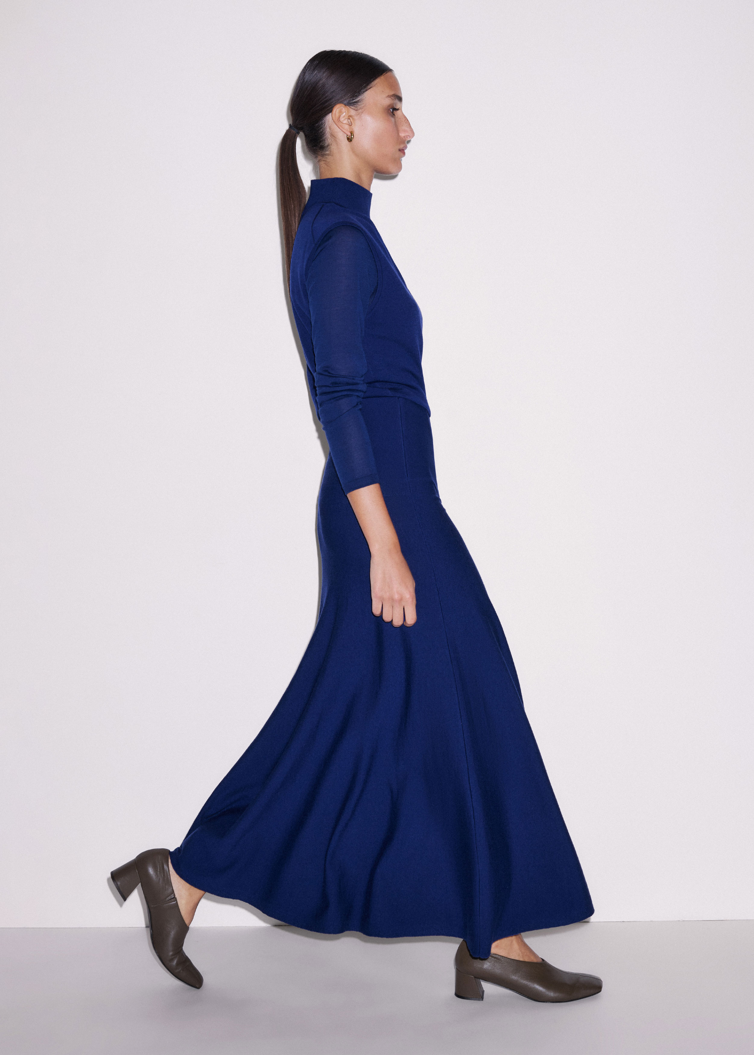 kaela knit dress KAELA FRONT BOW RUFFLE MAXI DRESS – Mable Clothing main image 0