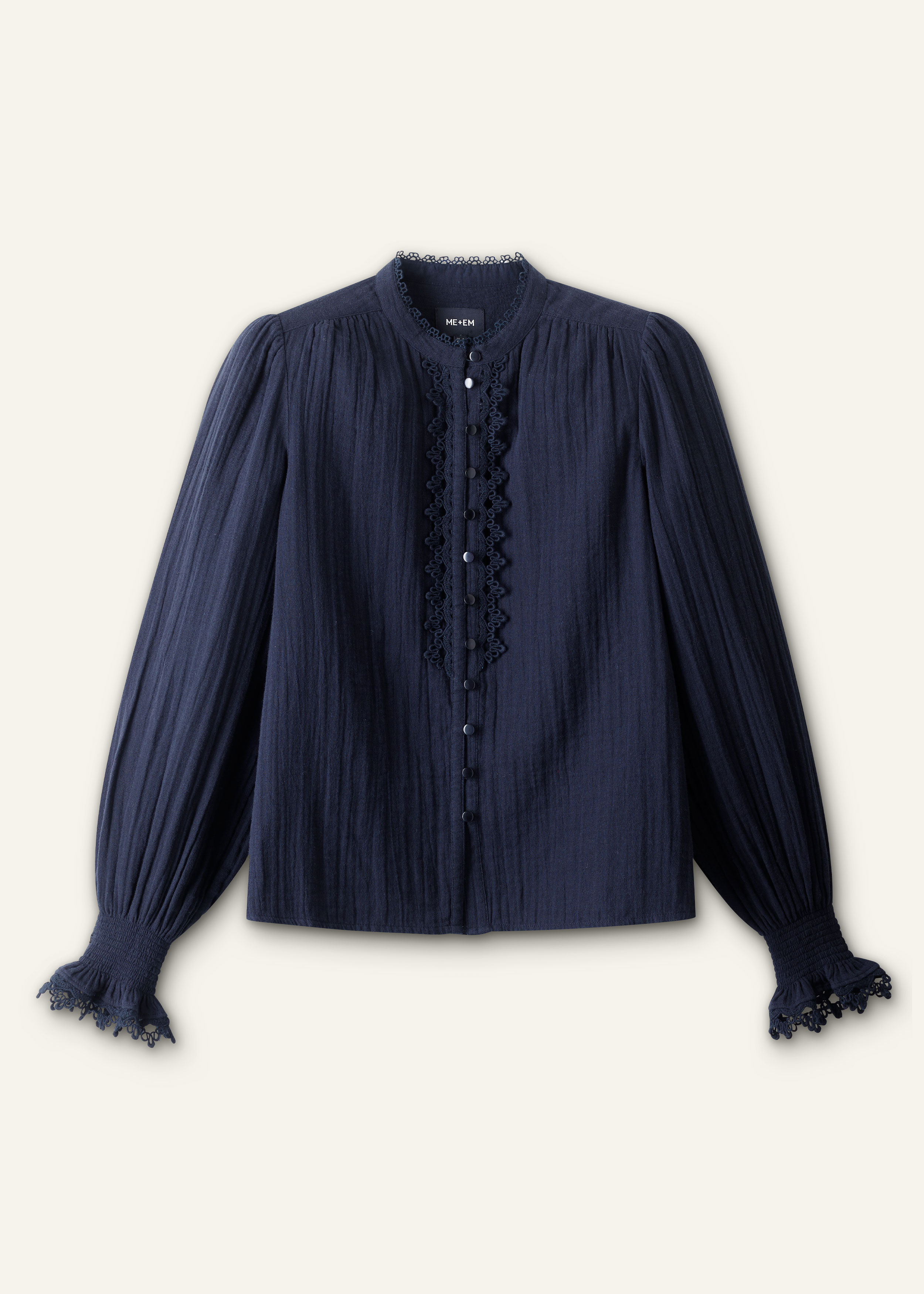 ME+EM In-The-Details Blouse in Navy