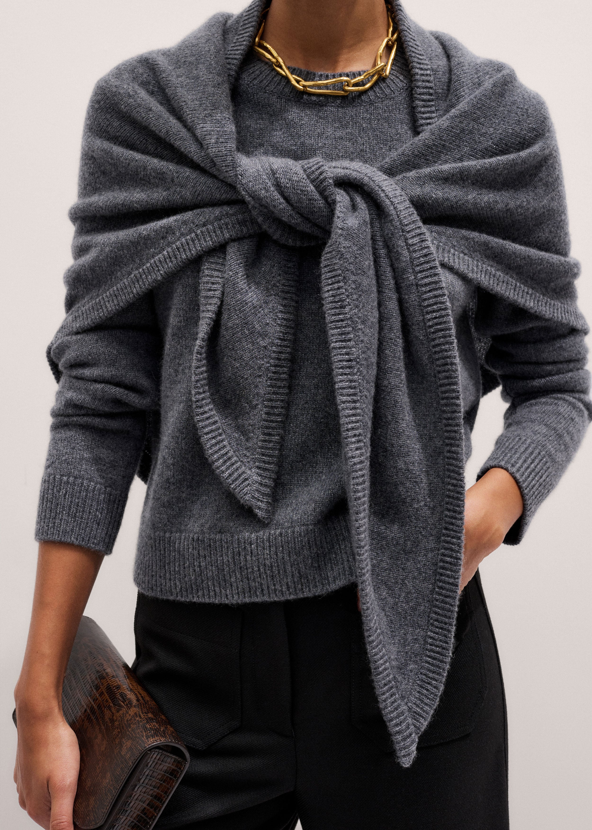 Women's Gray Sweater + Scarf Co-ord | ME+EM