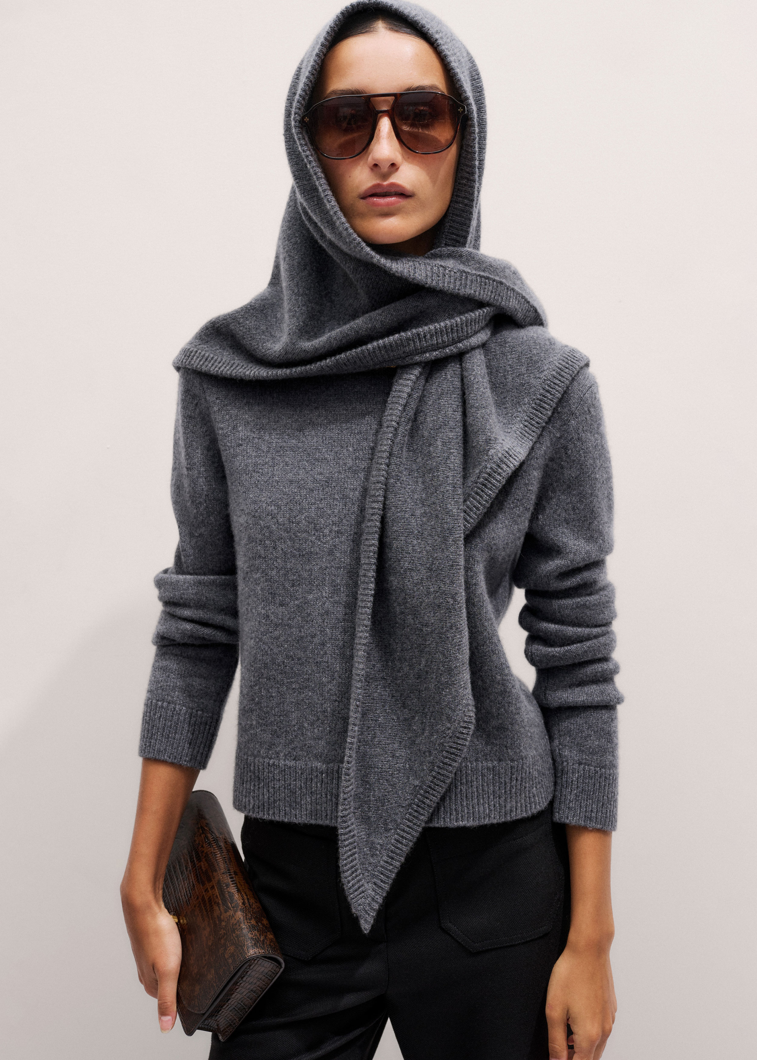 Women's Gray Sweater + Scarf Co-ord | ME+EM