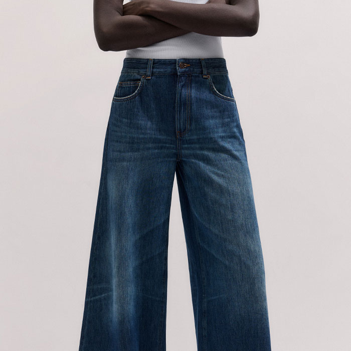 Women's Mid Blue Super Wide Baggy Jean | ME+EM