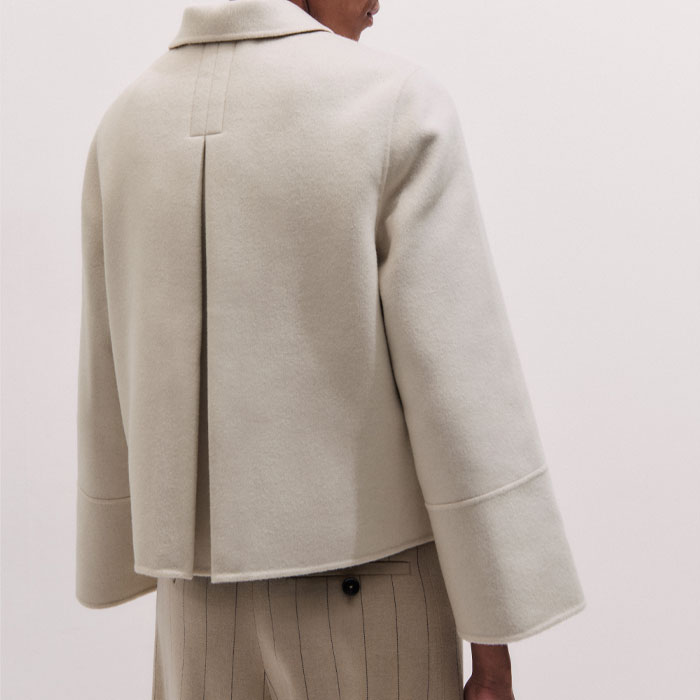 Me+em Double Face Swing Jacket Ivory/camel In Neutral