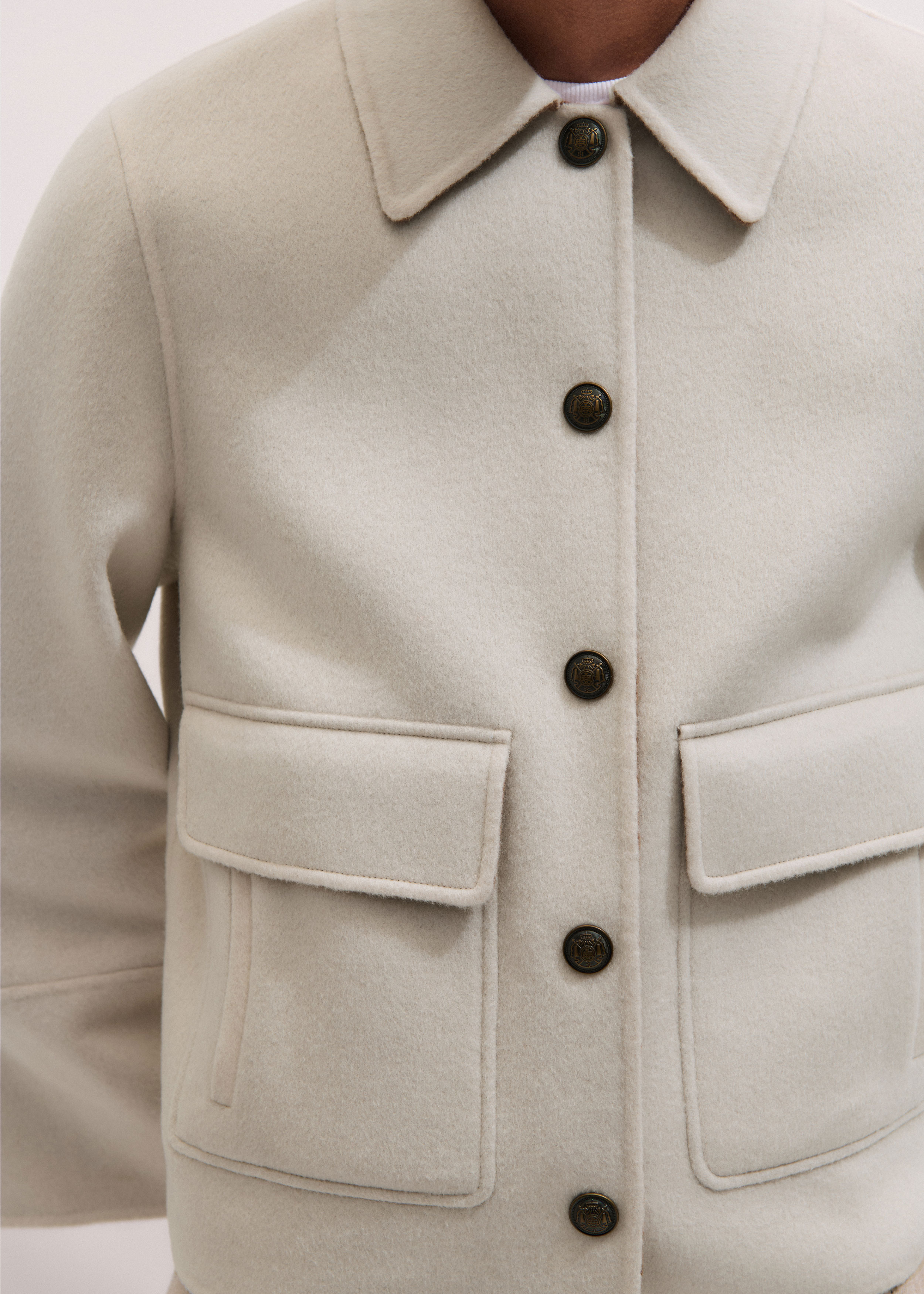 Me+em Double Face Swing Jacket Ivory/camel In Neutral