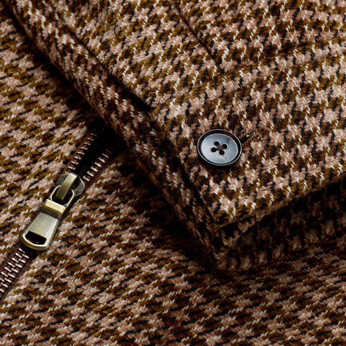 Me+em Super Soft Houndstooth Bomber Brown Multi In Multi