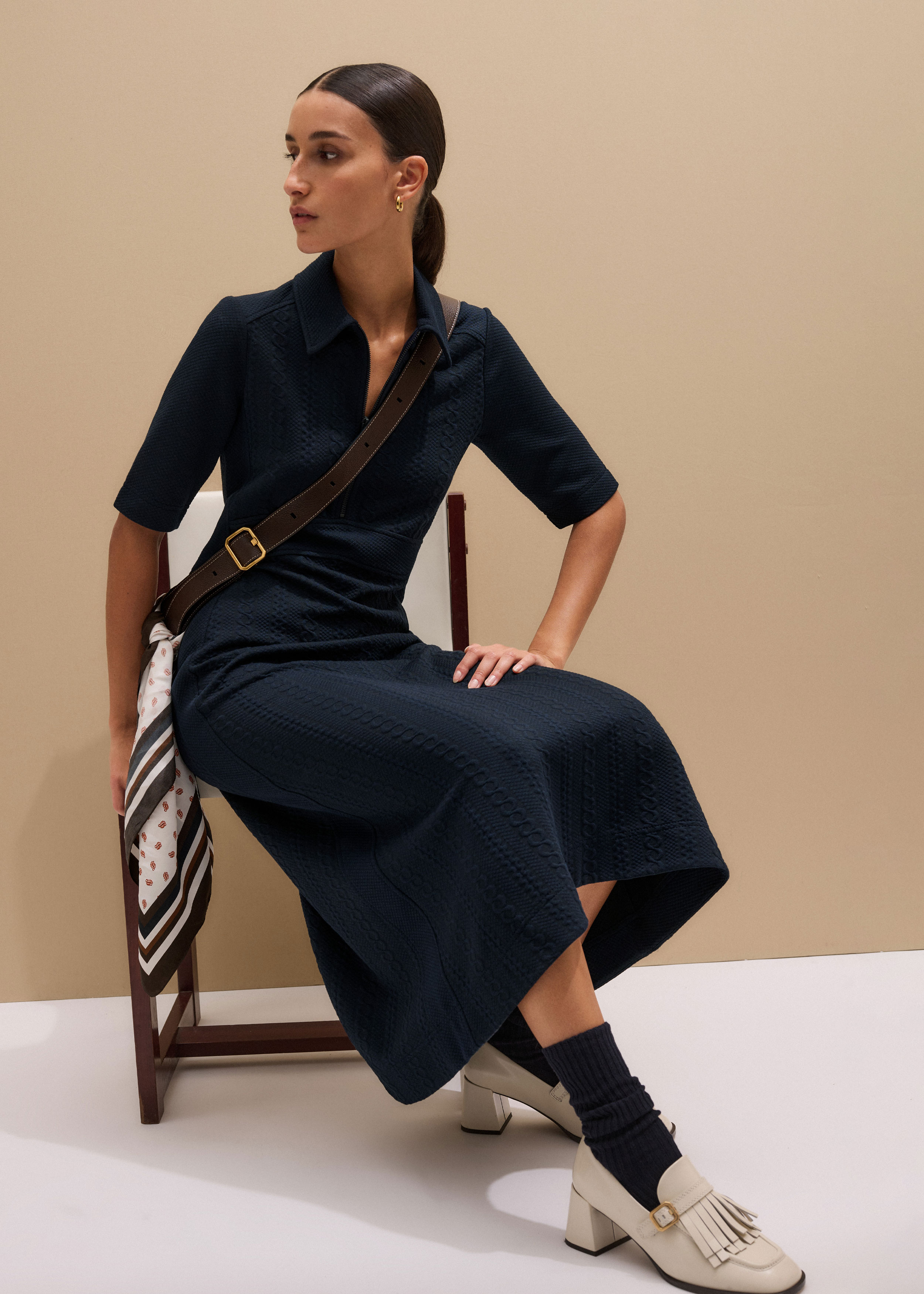 slim fit dress slacks Tie - Dyed Paneled Asymmetric Fit & Flare Maxi Dress with Crop Top