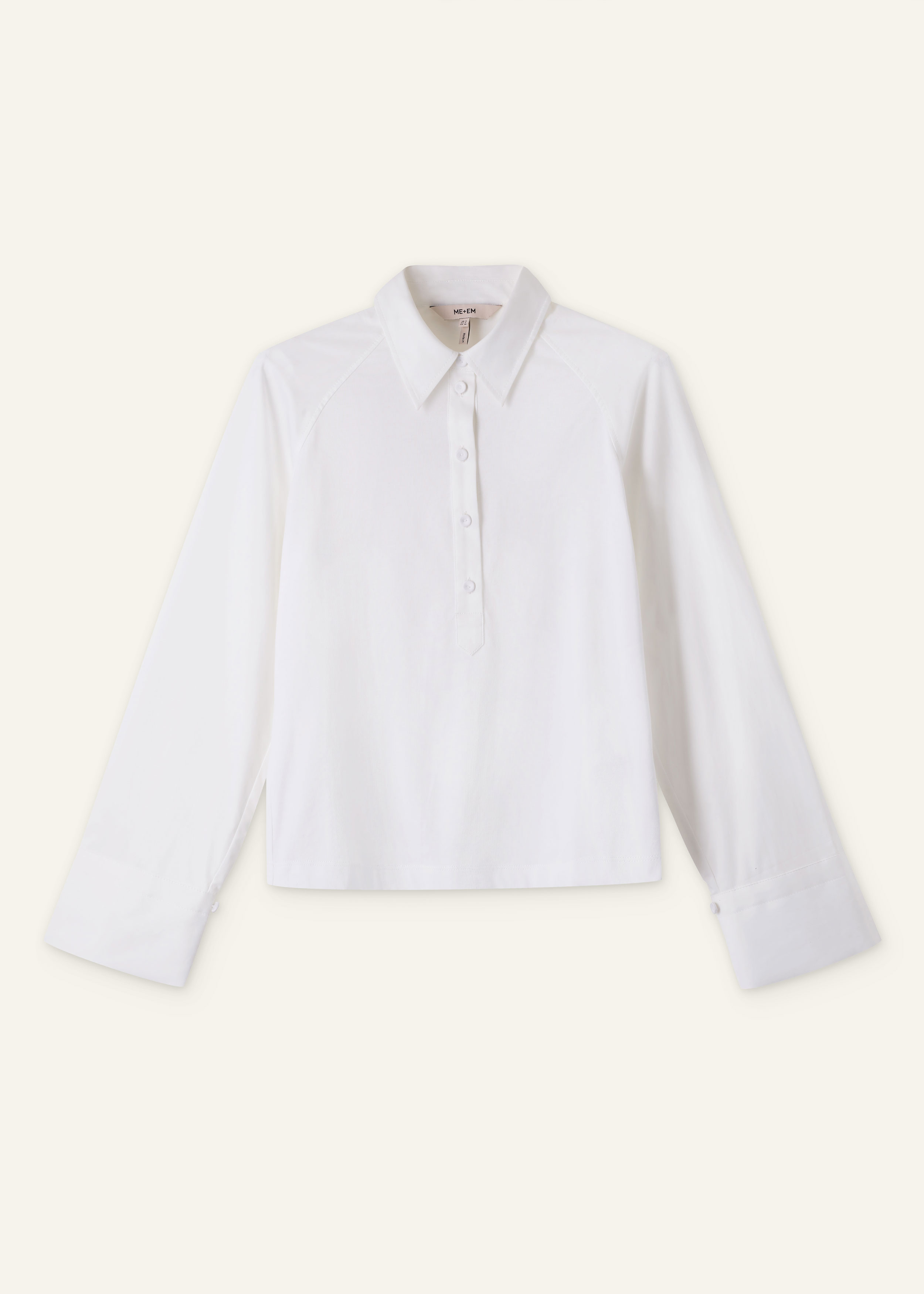 ME+EM Raglan Layering Top in Fresh White