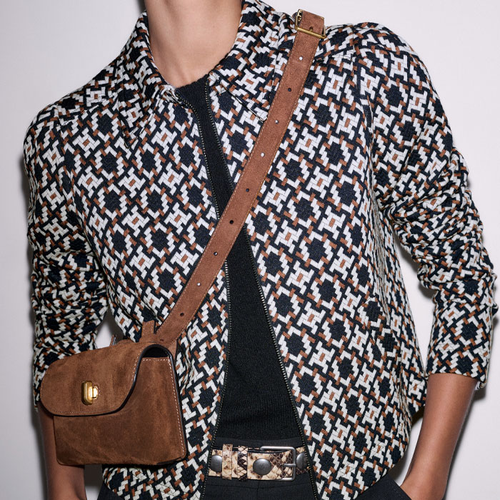 Women's Navy Graphic Jacquard Zip-Through Jacket | ME+EM